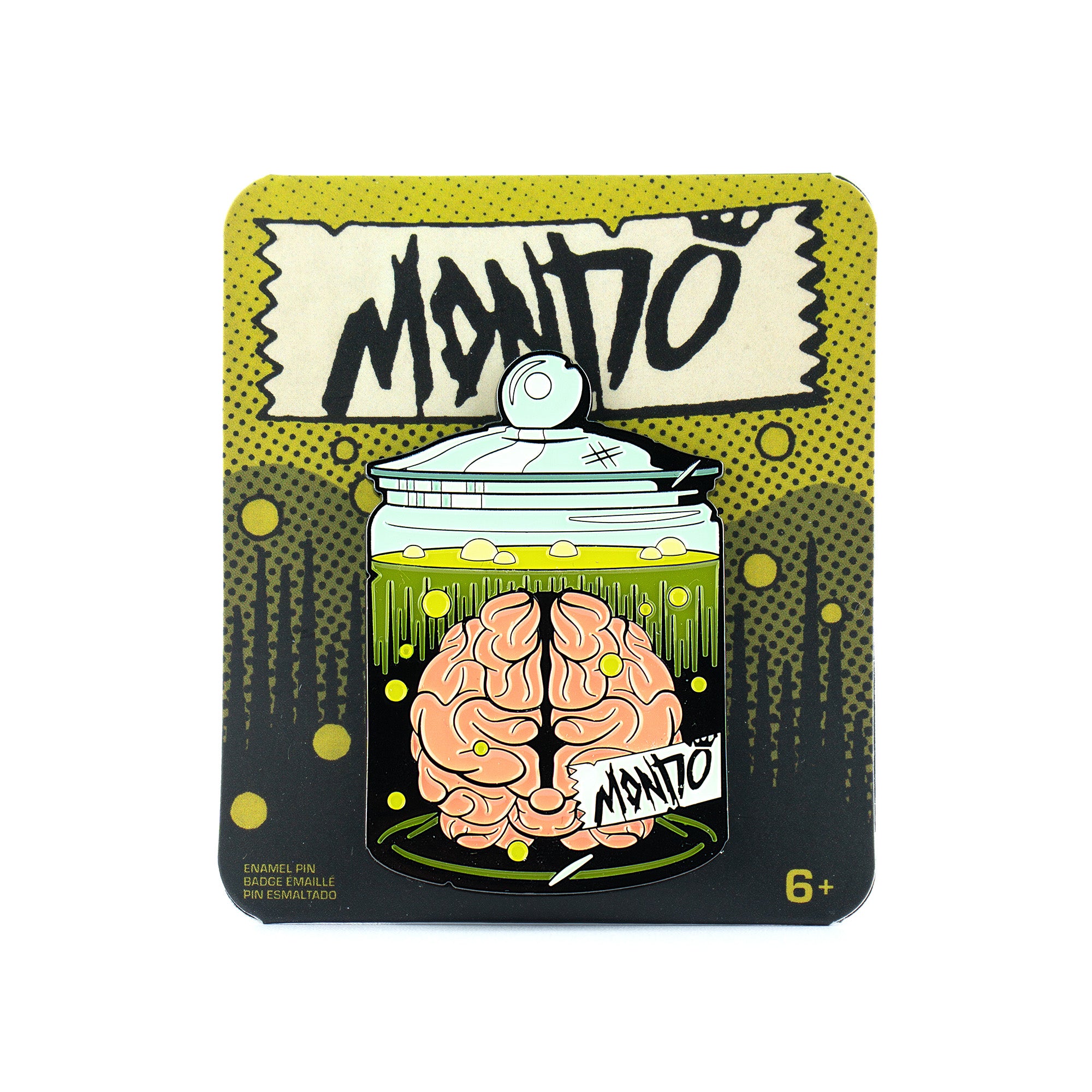 Vintage Mondo Pickled Brain Enamel Pin - Unique Horror Collectible for Jackets, Backpacks & Pin Collections - Perfect for Halloween, Gifts & Alternative Fashion