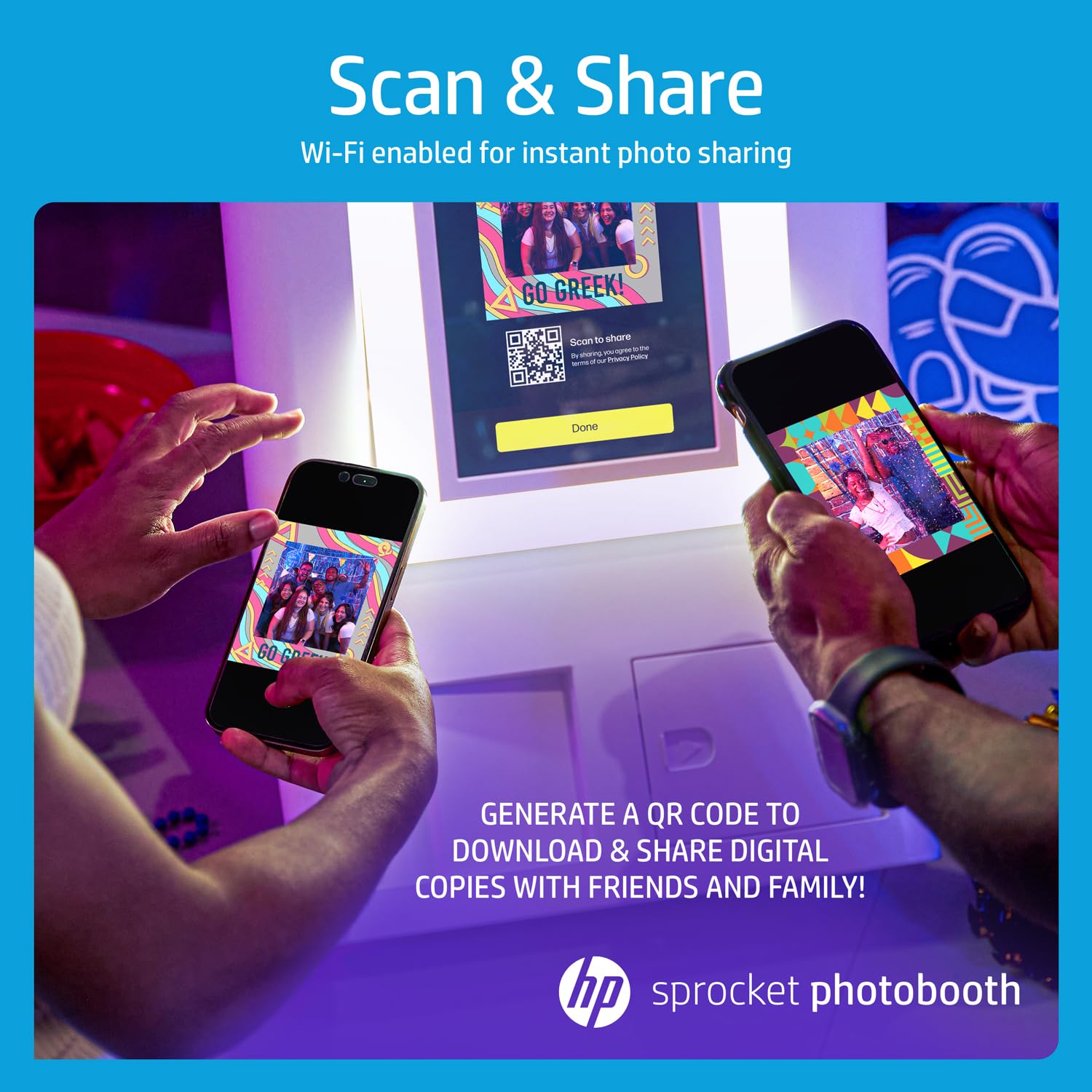 HP Sprocket Portable Instant Photo Printer with Zink Paper (100 Sheets) - Print Sticky-Back Photos from Phone, Includes Fedora Hats (6 Pack) & Pink Cowboy Hat with Tiara for Parties, Travel & DIY Scrapbooking