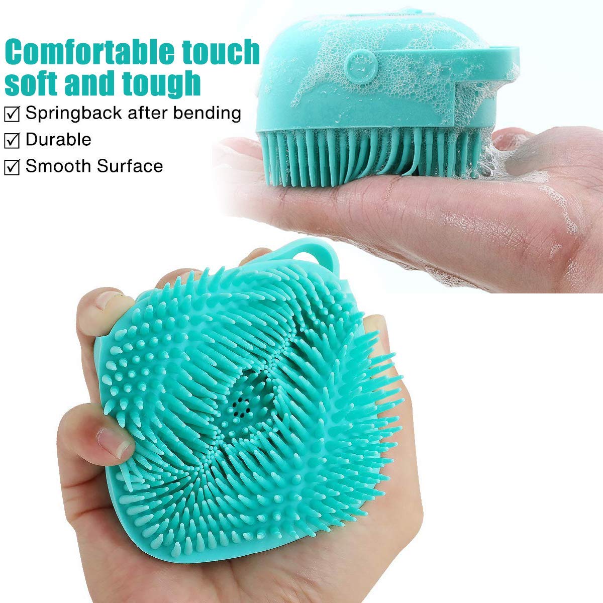 2-Pack Silicone Body Bath Brush with Shampoo Dispenser & Back Scrubber - Gentle Exfoliating & Massage Brush for Dead Skin Removal - Perfect for Kids, Men & Women - Ideal for Shower, Spa & Daily Skincare Routine