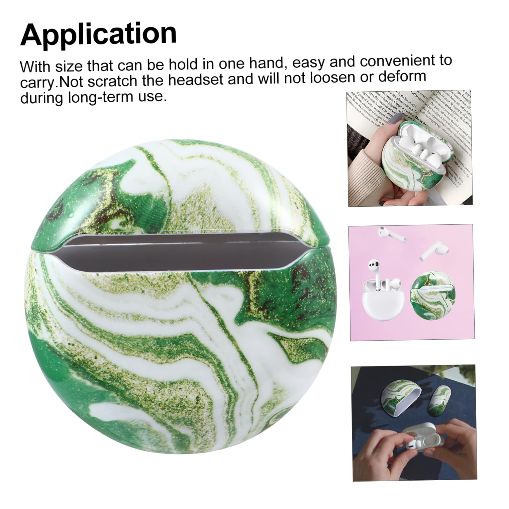 HEMOTON Marble Earphone Cover - 1pc Pearlescent Headphone Case for iPhone, Samsung & AirPods - Durable Protection for Wireless & Wired Earbuds - Perfect for Travel, Gym & Daily Use