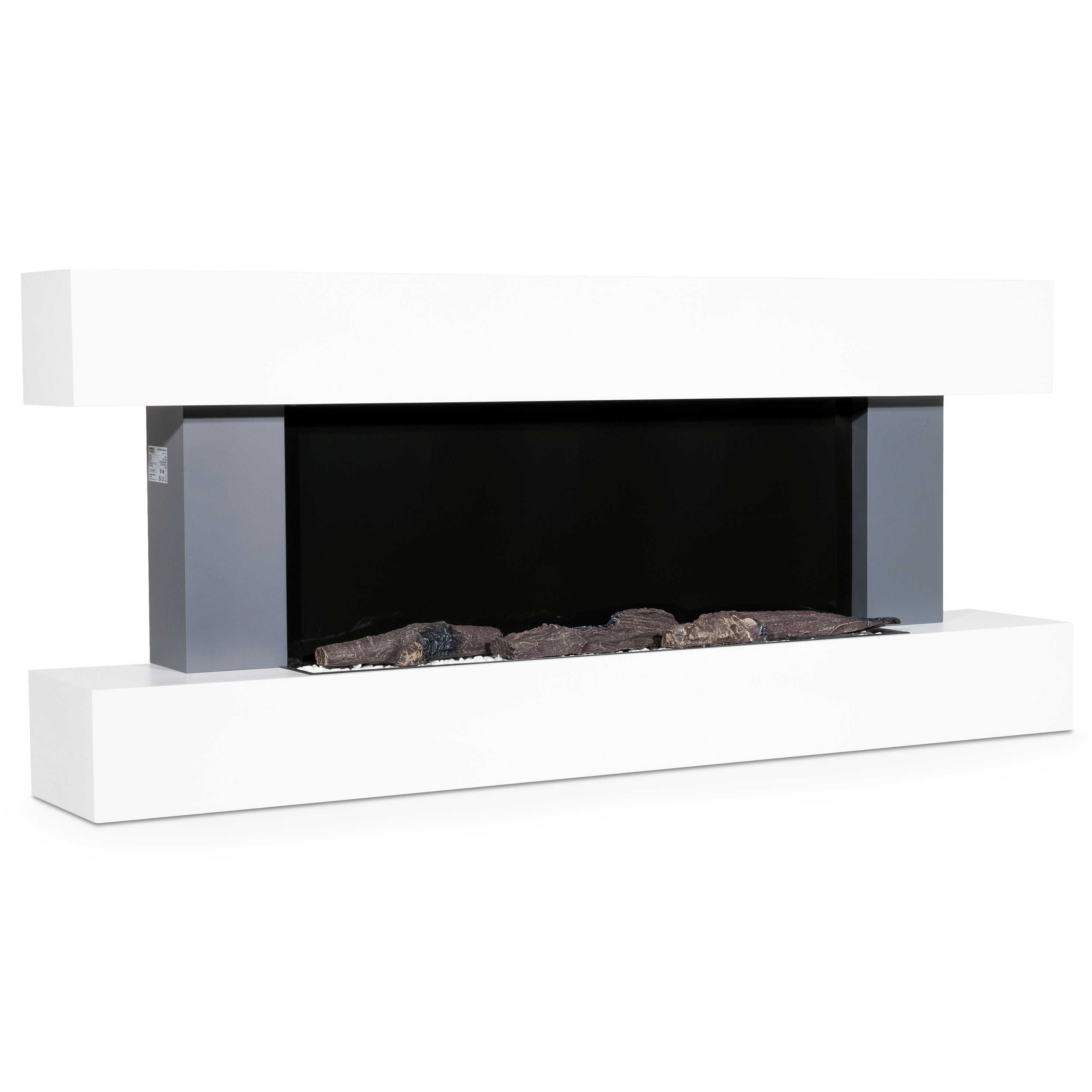 Baridi 52 Inch Electric Fireplace Wall Mounted with Realistic LED Flame Effects - Grey DH112 - Perfect for Living Room, Bedroom & Office Heating & Ambiance