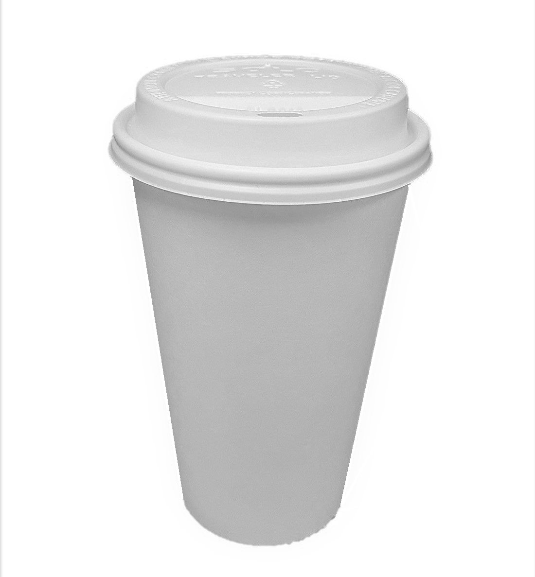 100 Sets 20 oz Disposable White Paper Coffee Cups with Lids - Hot Drink Cups for Coffee, Tea, Cappuccino - Perfect for Offices, Cafes, and Home Use