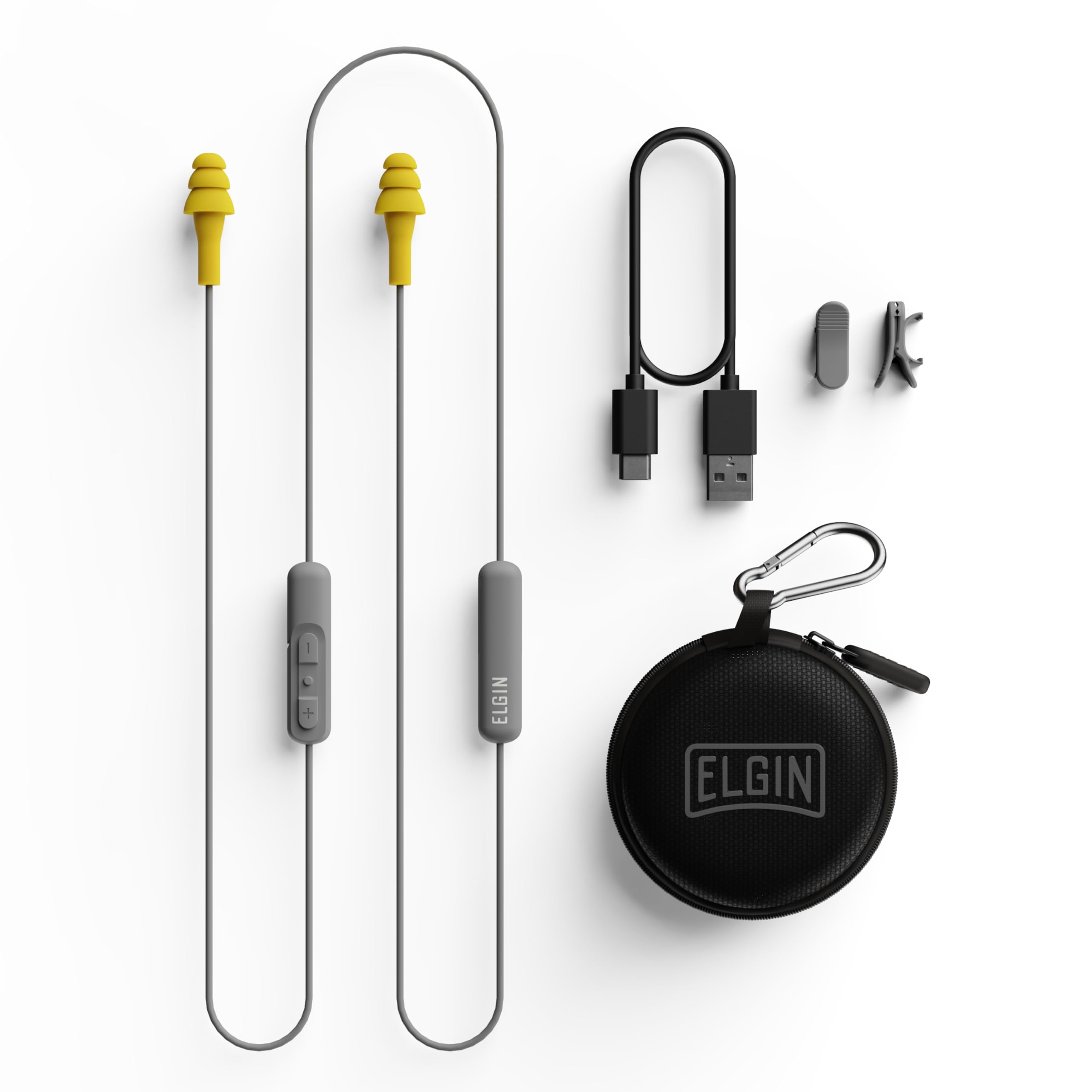 Elgin Ruckus Wireless Bluetooth Earplug Headphones - 25dB NRR Noise Canceling Earbuds with Mic, 12H Battery Life, IP65 Sweatproof & OSHA Hearing Safety Compliant - Perfect for Construction, Gym, and Outdoor Activities
