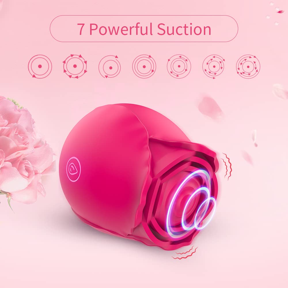 Rose Toys Clitoral Vibrator for Women - 7 Powerful Vibration Modes, Rechargeable G-Spot Stimulator, Adult Sex Toy for Clitoral & Nipple Pleasure | Perfect for Solo Play & Couples Intimacy (Red)