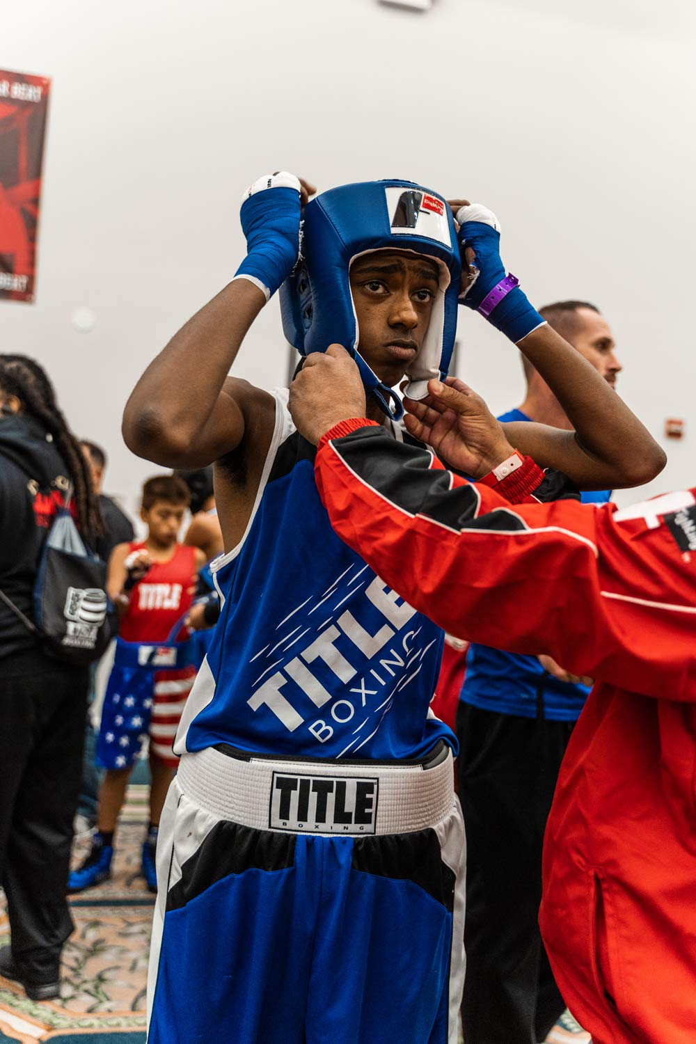 Fighting Sports USA Open Face Boxing Headgear - Small Size, Blue for Training & Sparring | Protective Boxing Gear for Fighters & Athletes
