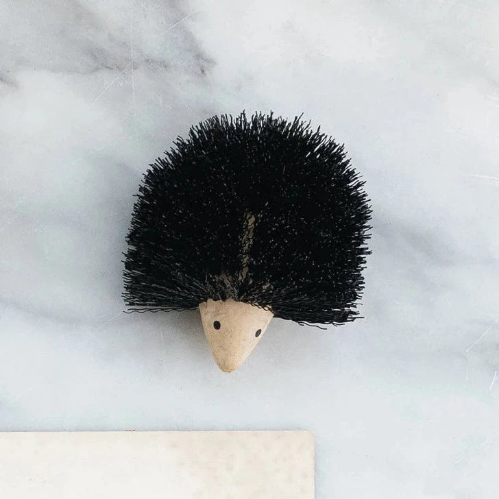 Cute Hedgehog Shaped Scrub Brush for Kitchen & Bathroom Cleaning - Soft Bristle Cleaning Brush for Dishes, Vegetables, and Household Surfaces