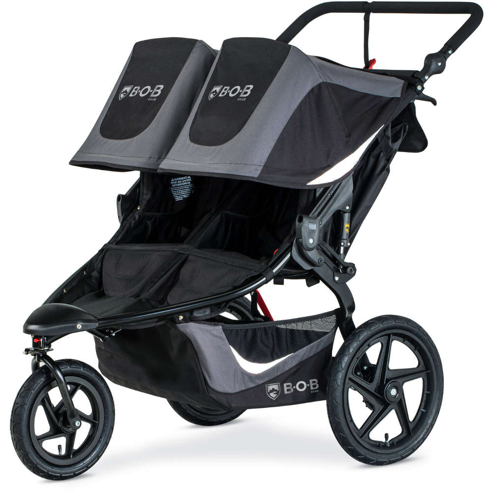 BOB Revolution Flex Duallie 3.0 Double Jogging Stroller - All-Terrain Baby Stroller for Twins with Adjustable Suspension & Canopy - Perfect for Running, Hiking & Outdoor Adventures