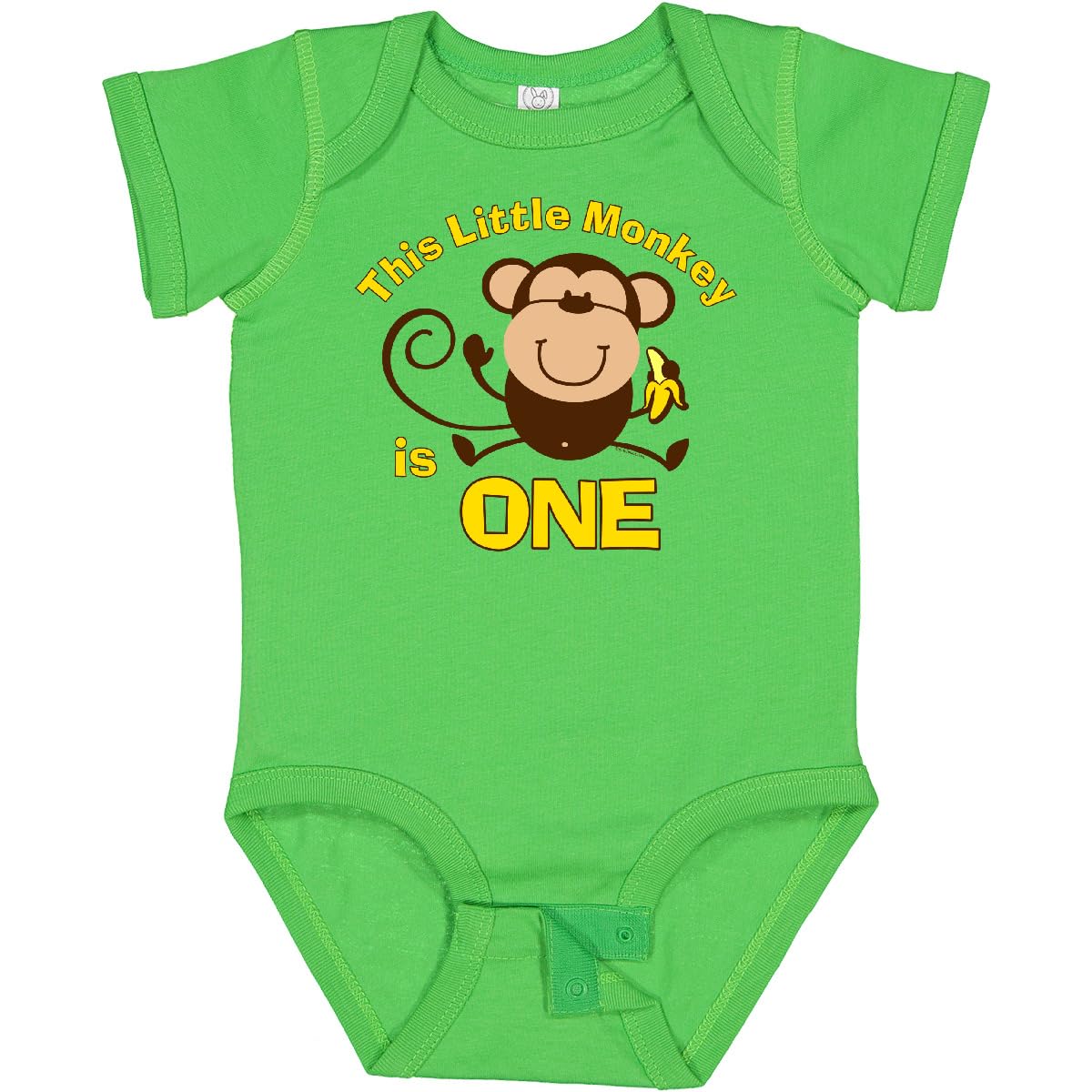 Inktastic Little Monkey 1st Birthday Bodysuit for Baby Boys - Cute Outfit for First Birthday Party & Photo Shoots