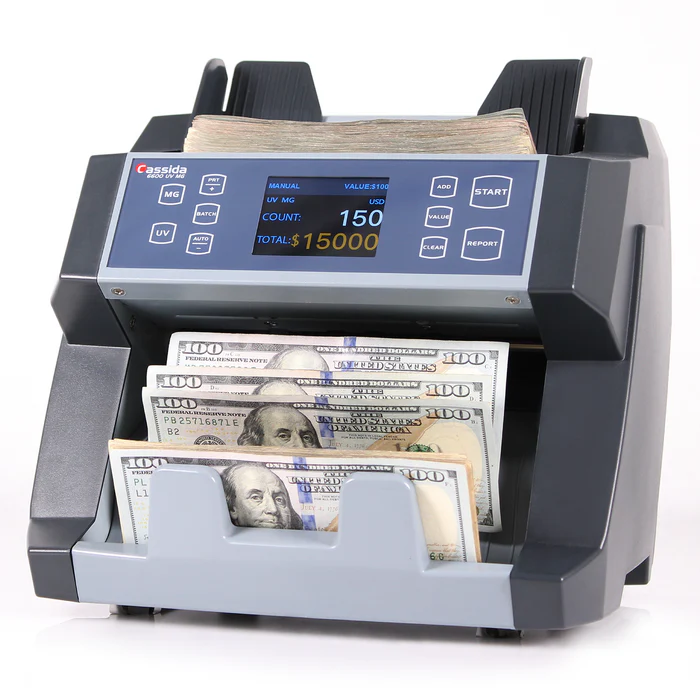 Cassida 6600 UV/MG Business Grade Bill Counter with ValuCount - High-Speed Money Counter for Banks, Retail & Cash-Intensive Businesses