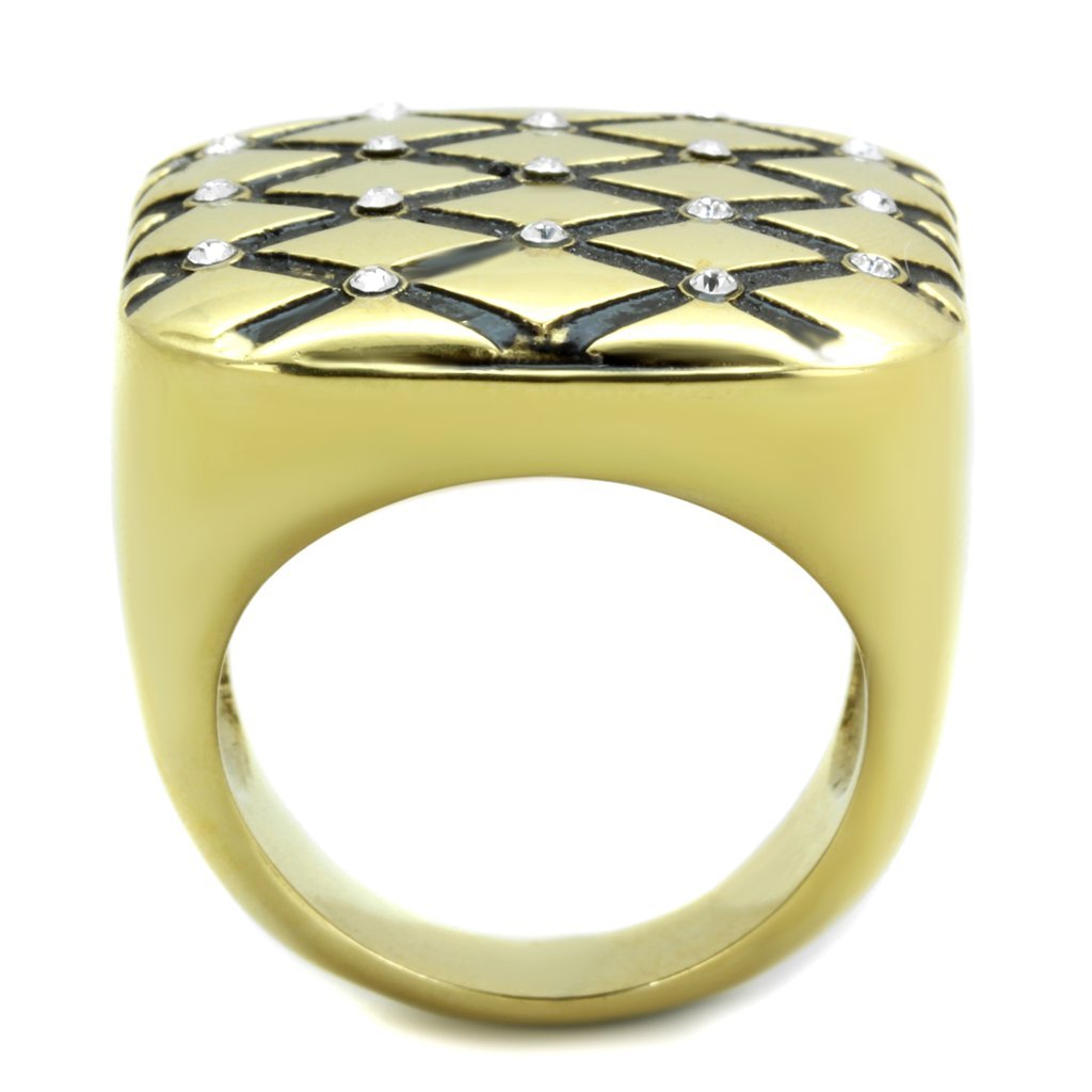 14K Gold Plated Crystal Ring for Women - Size 5-10 | Elegant Jewelry for Parties & Gifts