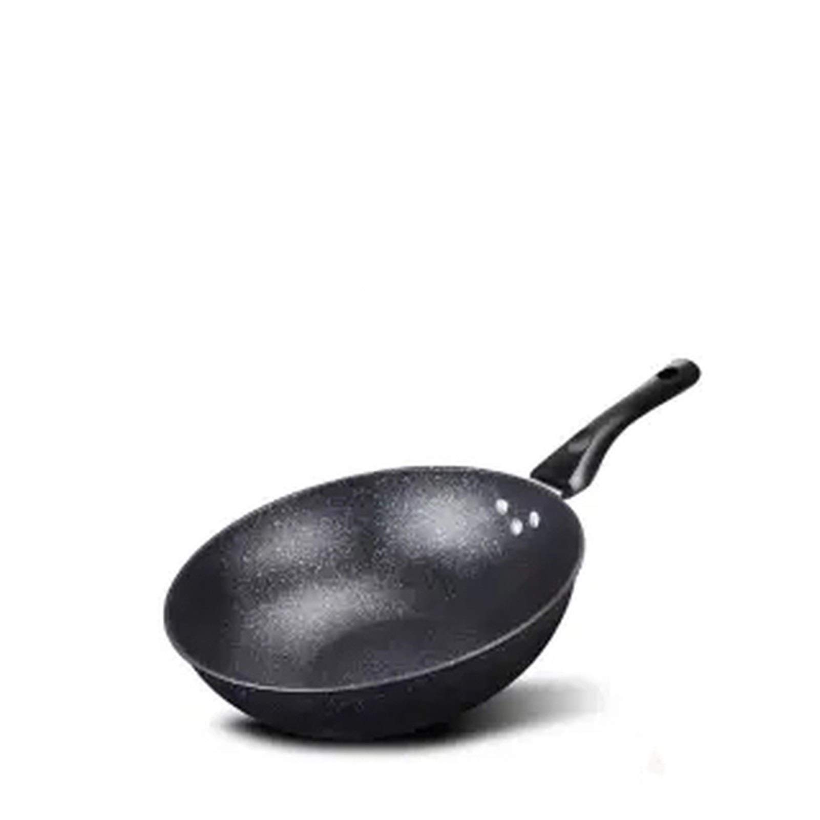 Premium Non-Stick Maifan Stone Soup Pot with Lid - 32cm Black Flat Wok for Induction & Gas Cooktops - Versatile Cooking for Soups, Stews & Stir-Fries - Perfect for Home Kitchen & Healthy Meals