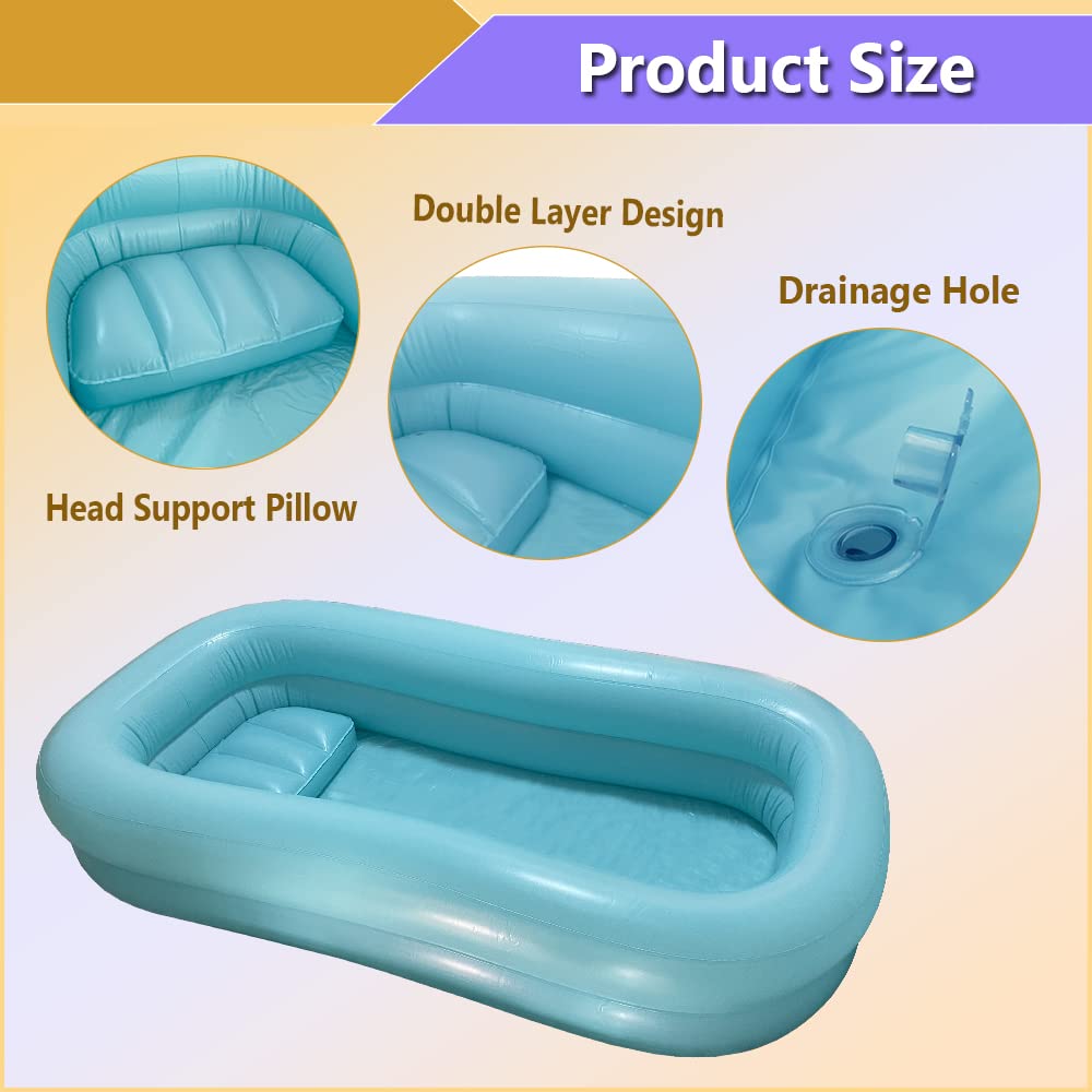 **Inflatable Bathtub for Elderly & Bedridden Patients - Portable Shower Bath Basin for Home Care, Medical Equipment & Disabled Bathing Aid - Ideal for Bed Bathing, Full Body Wash & Shower Assistance**    *(Perfect for Home Care, Hospitals, Nursing Homes & Post-Surgery Recovery)*