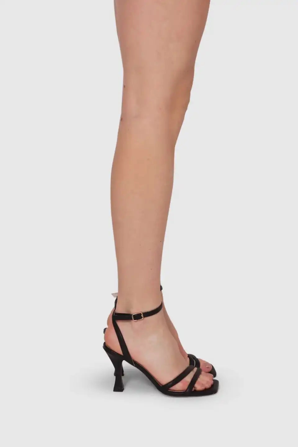 Atticus Black Double Strap High Heel Sandals for Women - Elegant Dressy Strappy Heels for Parties, Weddings & Evening Events