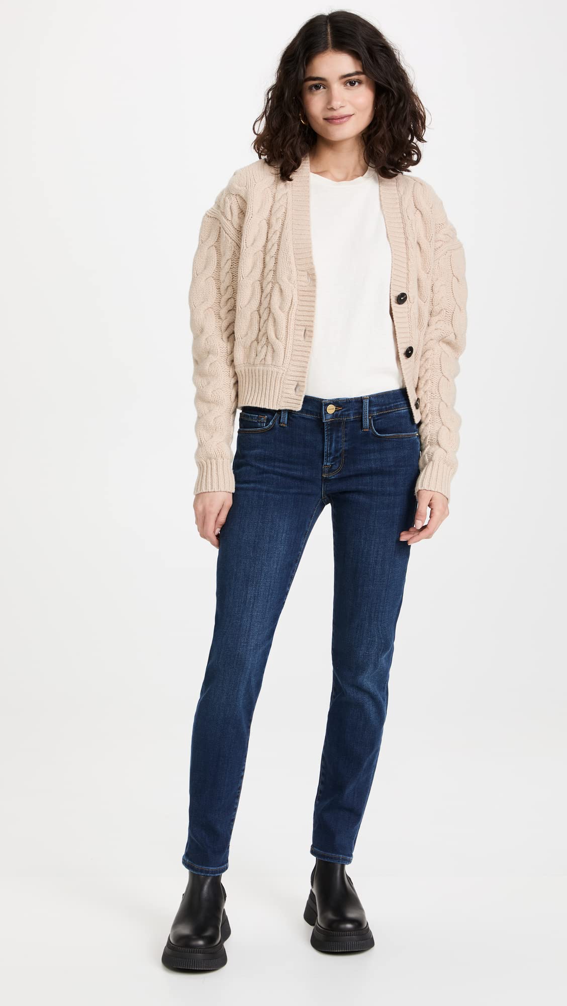 FRAME Women's Le Garcon Jeans - High Waist Skinny Stretch Denim Pants for Casual Wear & Everyday Style