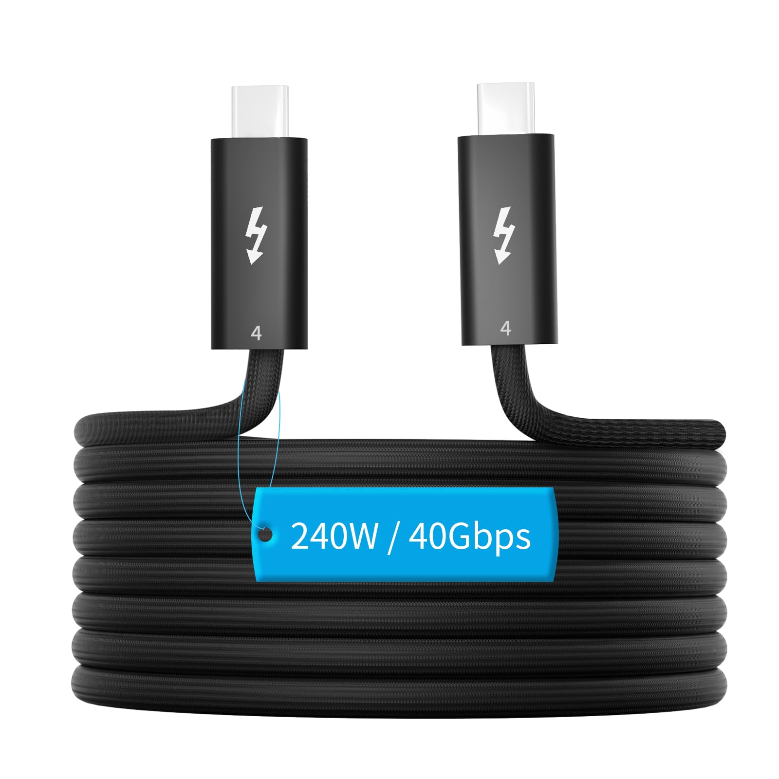 USB4 Cable 240W USB C to USB C, Thunderbolt 4/3 Compatible, 40Gbps High-Speed Data Transfer for 8K/4K Video, 3.3FT - Perfect for MacBook Pro, Dell XPS, HP Laptops & USB-C Monitor Docking Stations