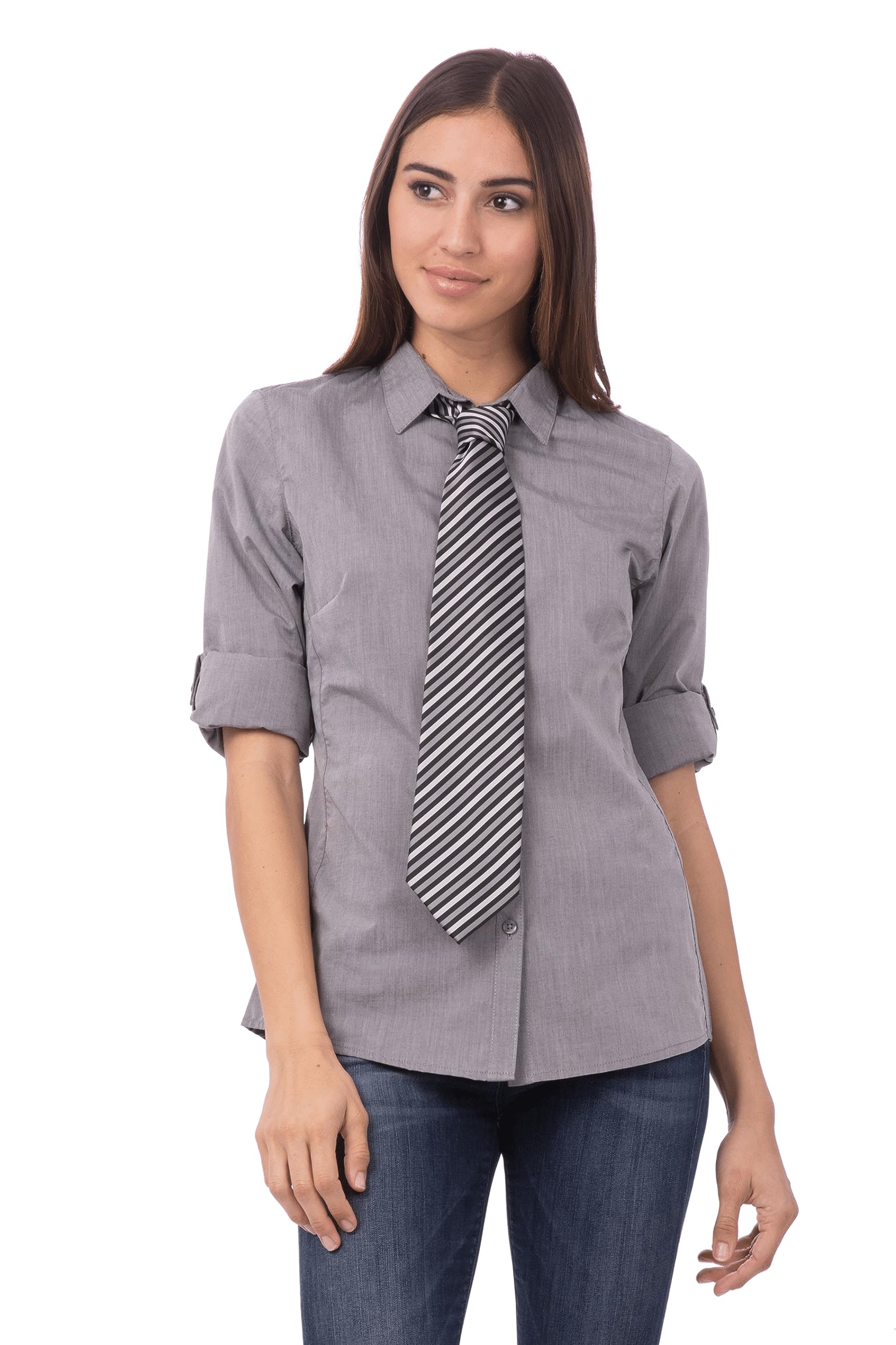 Chef Works Unisex Striped Dress Tie for Men & Women - Professional Kitchen & Restaurant Uniform Accessory for Chefs, Waiters & Bartenders
