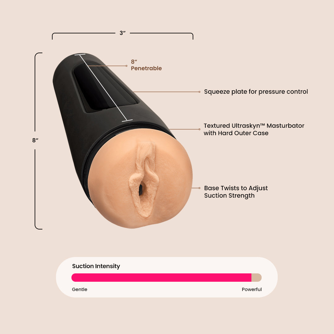 Main Squeeze™ Mia Malkova ULTRASKYN Stroker - Realistic Pussy Stroker with Squeezable Grip for Enhanced Pleasure | Perfect for Solo Play & Couples Use