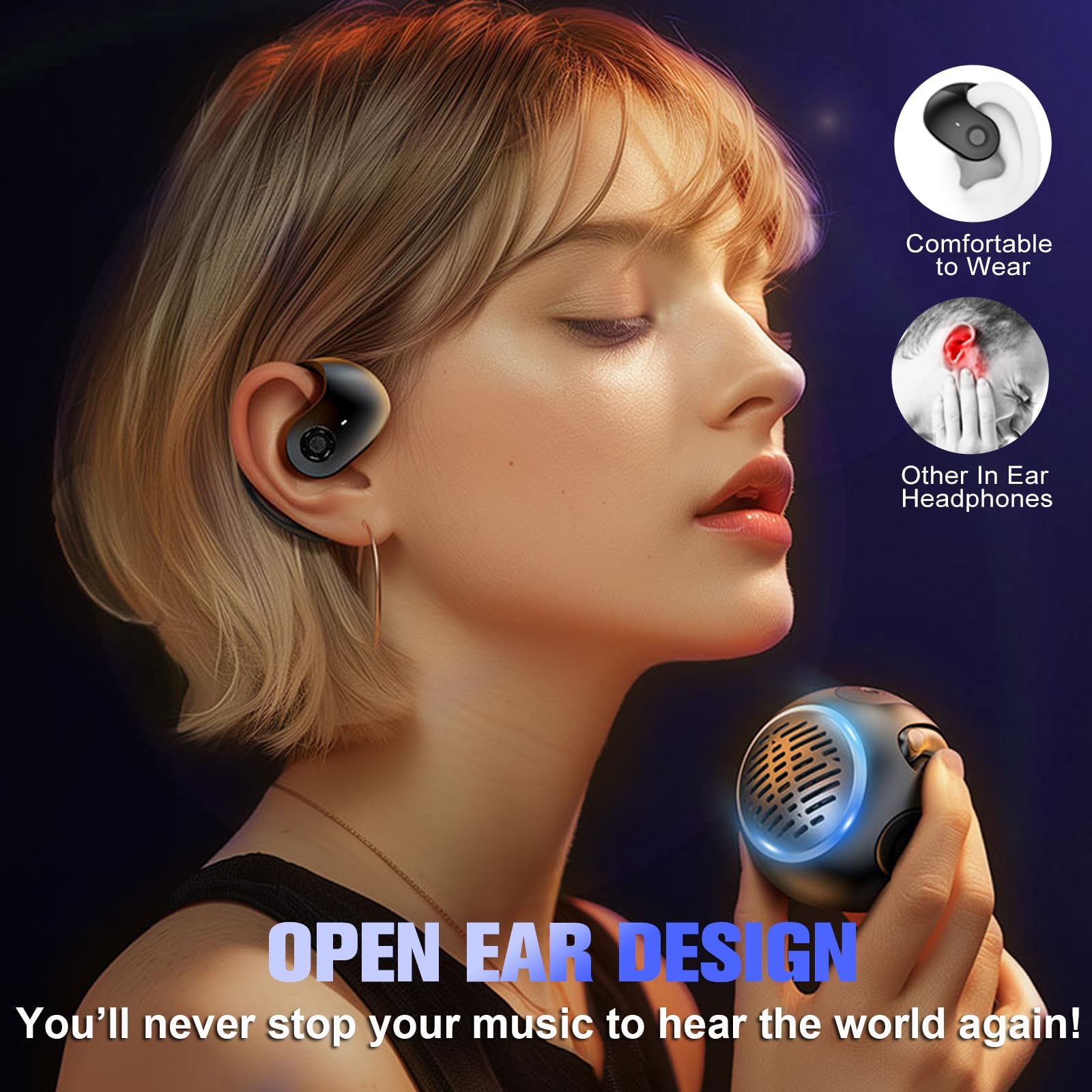 Open Ear Wireless Bluetooth Headphones for Kids - Waterproof Mini Portable Over Ear Earbuds with Bone Conduction Technology (5.4 Bluetooth) - Perfect for Running, Cycling, Gym Workouts and Outdoor Activities