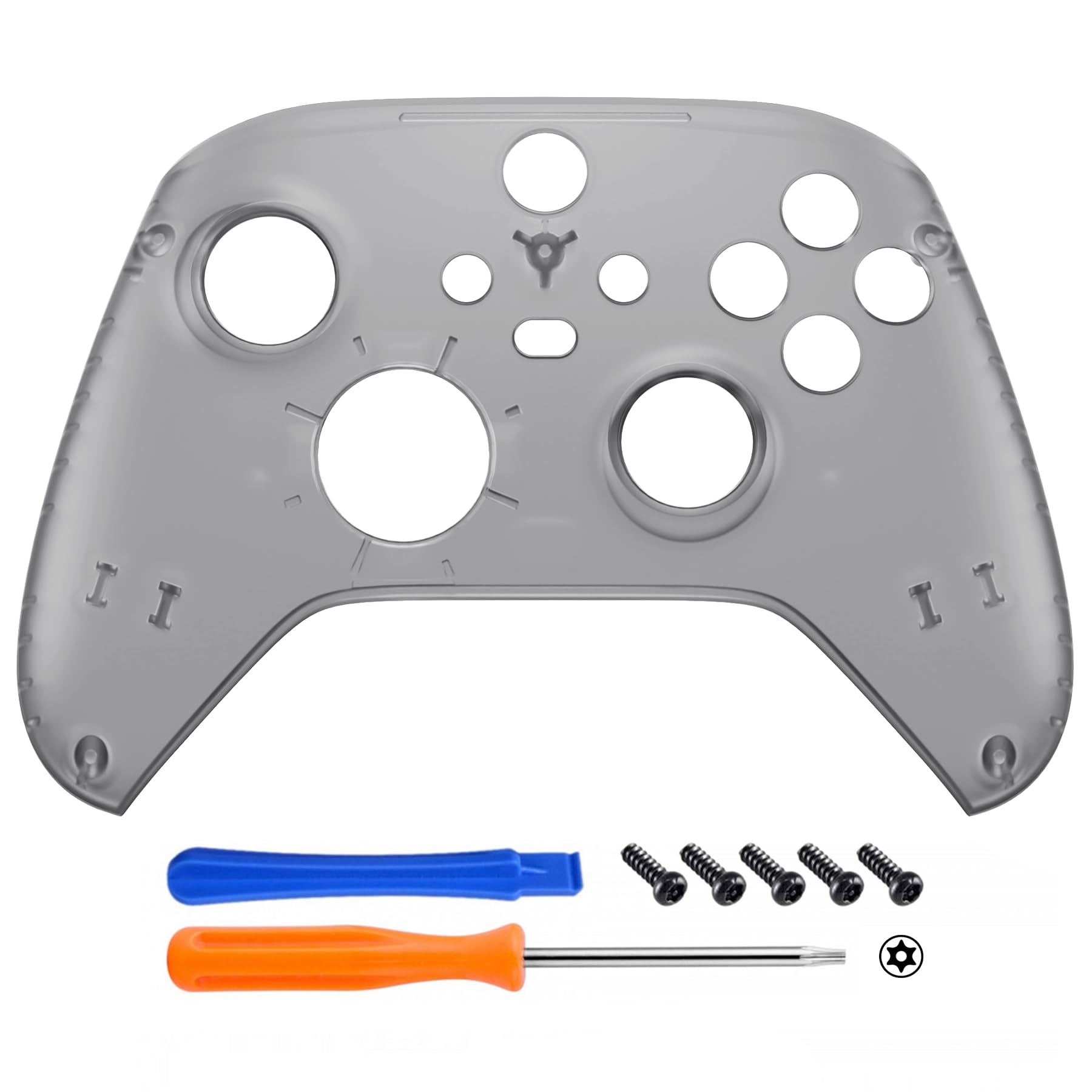 eXtremeRate Clear Black Replacement Faceplate for Xbox Series X & S Controller - Custom Front Housing Shell for Xbox Core Wireless Controller (Controller Not Included) - Perfect for Gaming, Streaming & Personalization