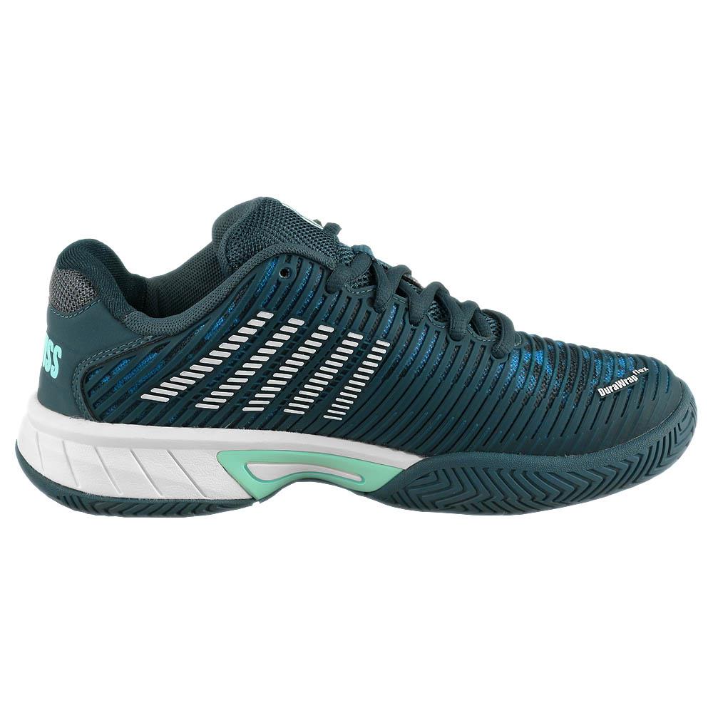 K Swiss Junior Hypercourt Express 2 GS Tennis Shoes for Kids - Indian Teal/Moonstruck Color - Lightweight & Durable for Court Play & Daily Wear