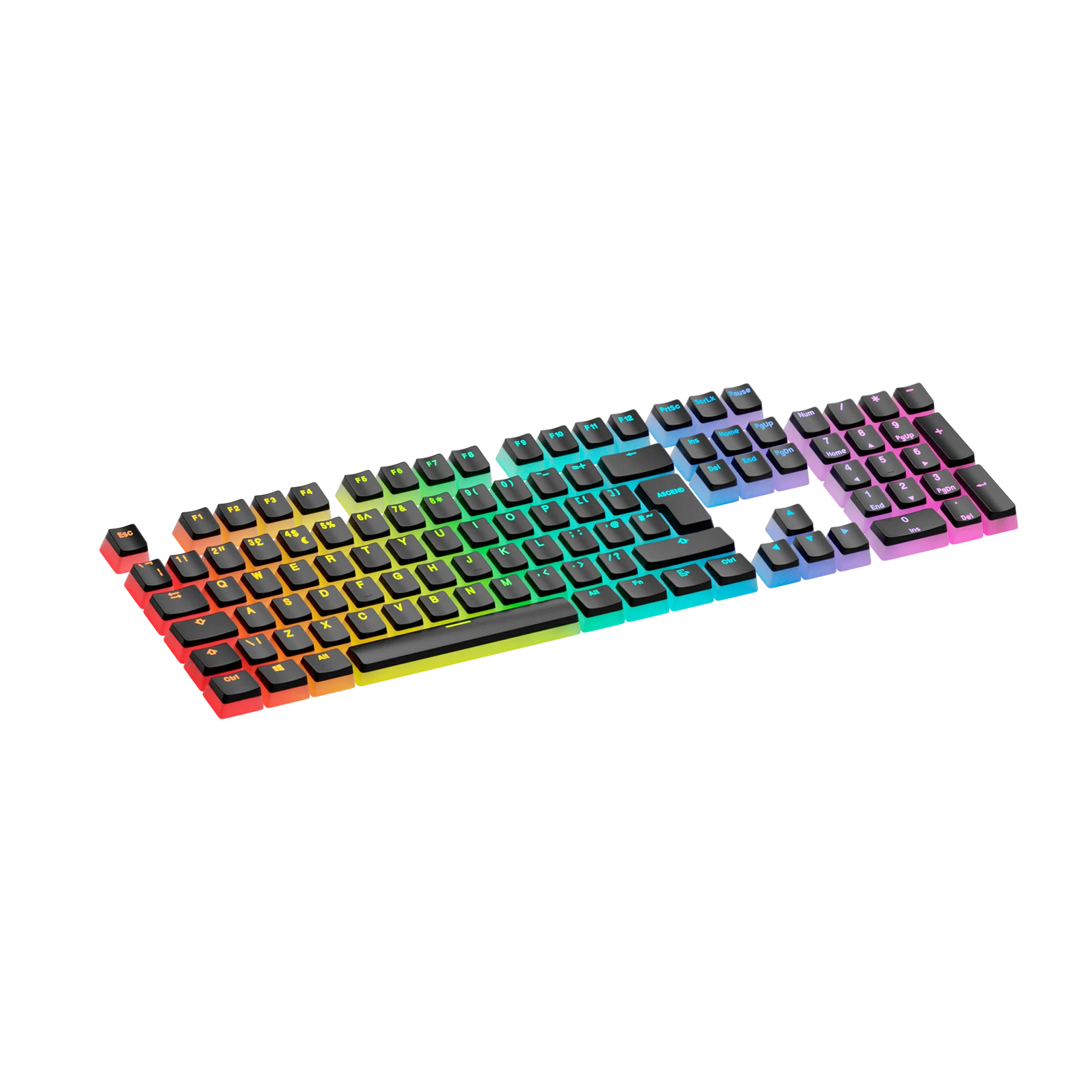 Aura V3 Mechanical Keyboard Keycaps - Black PBT Keycap Set for UK Layout (Cherry MX, Gateron, Kailh) - Perfect for Gaming, Typing & Office Work