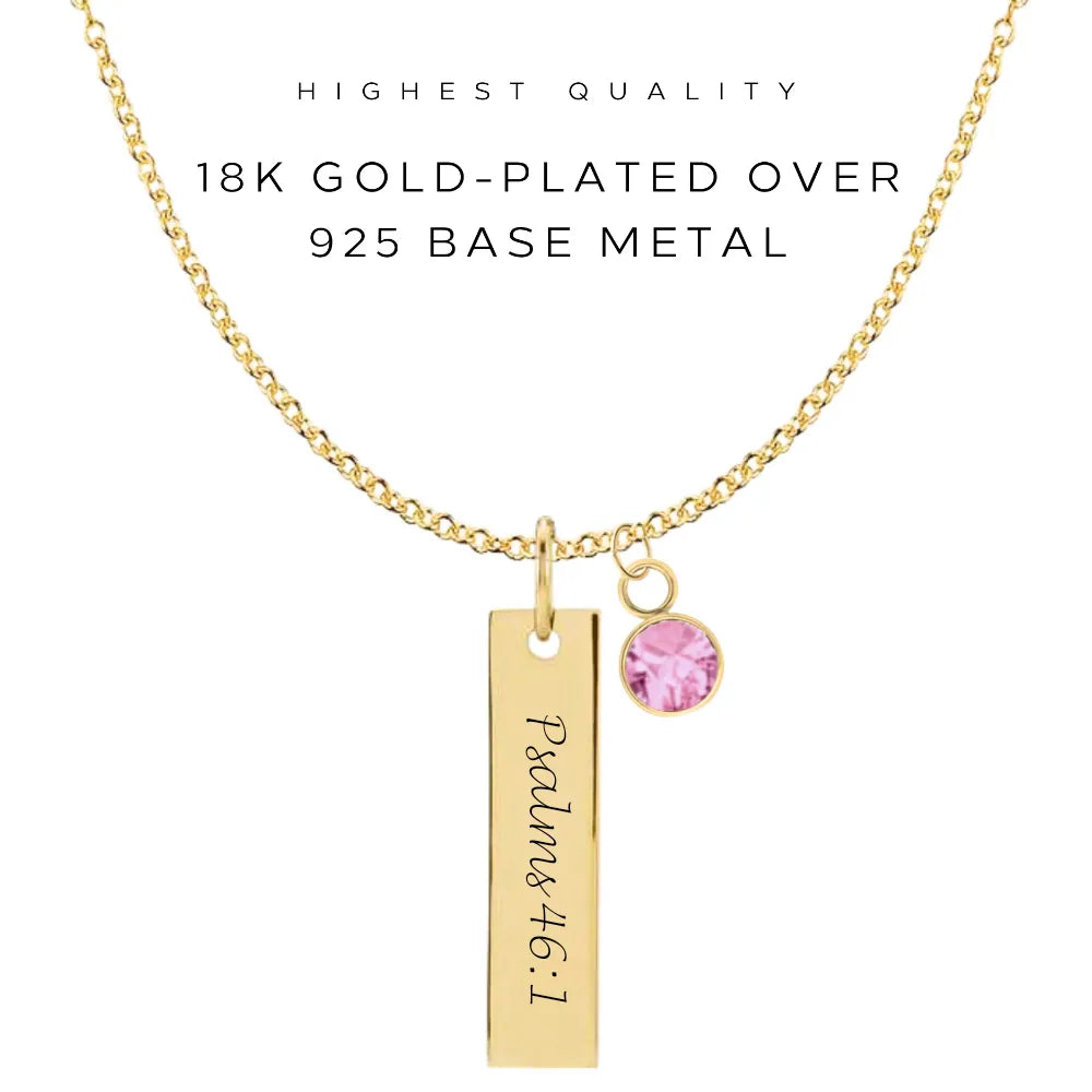 Personalized Engraved Vertical Bar Necklace - Custom Name Pendant Jewelry Gift for Women - Perfect for Anniversaries, Birthdays & Special Occasions