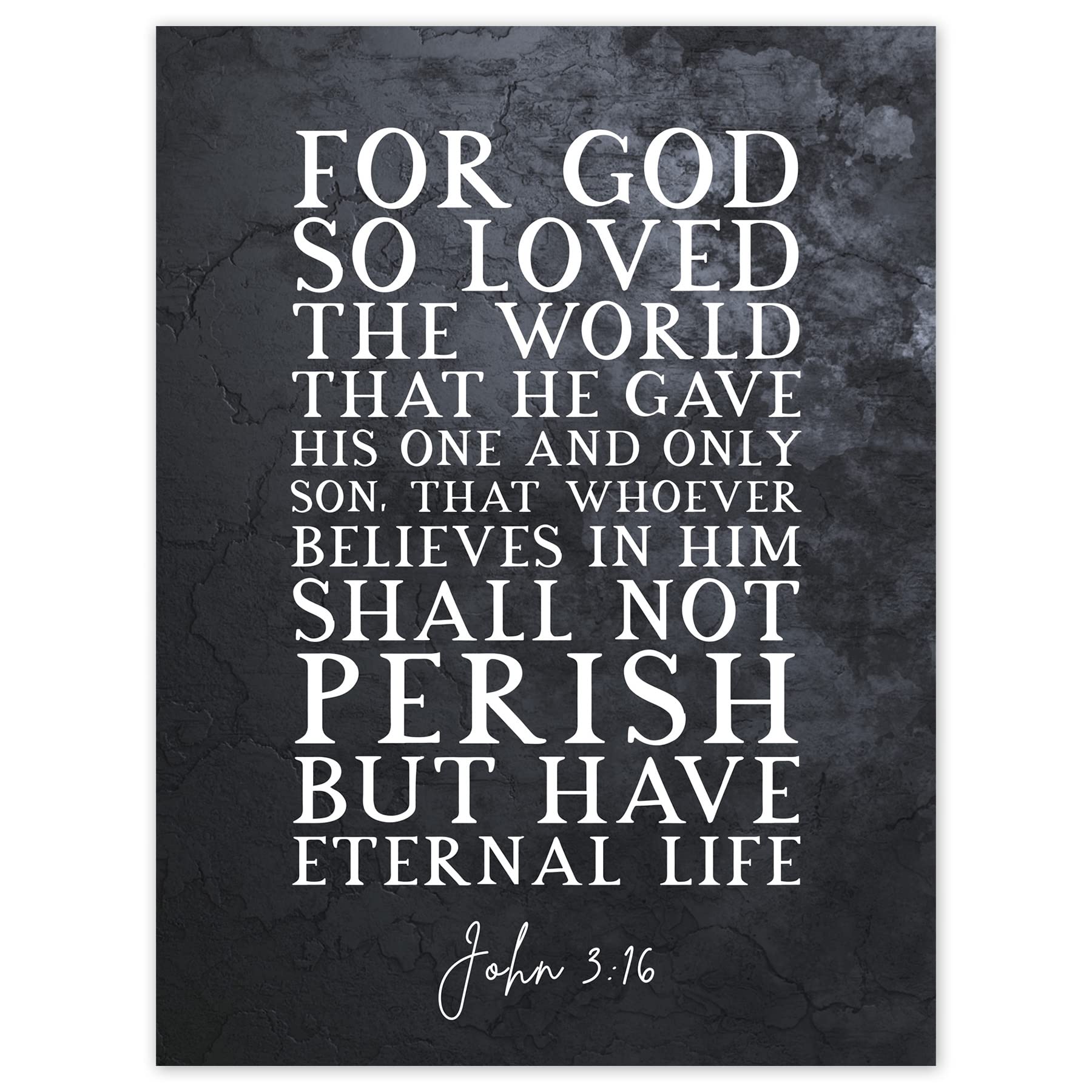 John 3:16 Bible Verse Canvas Print - Large XL Christian Wall Art with Scripture Quote 'For God So Loved The World' - Perfect for Home Decor, Church & Office Inspiration