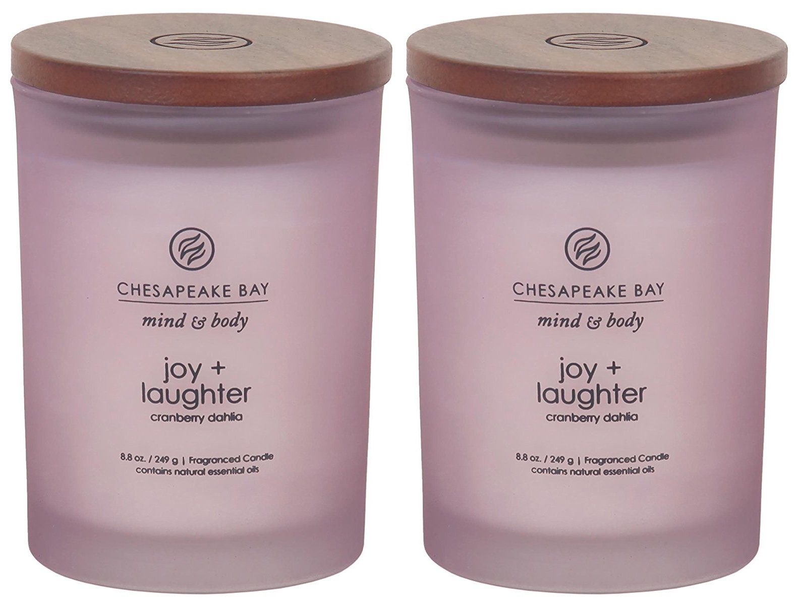 Chesapeake Bay Candle Joy & Laughter Scented Candles - Cranberry Dahlia 2-Pack, Long-Lasting Home Decor for Relaxation, Aromatherapy & Cozy Ambiance