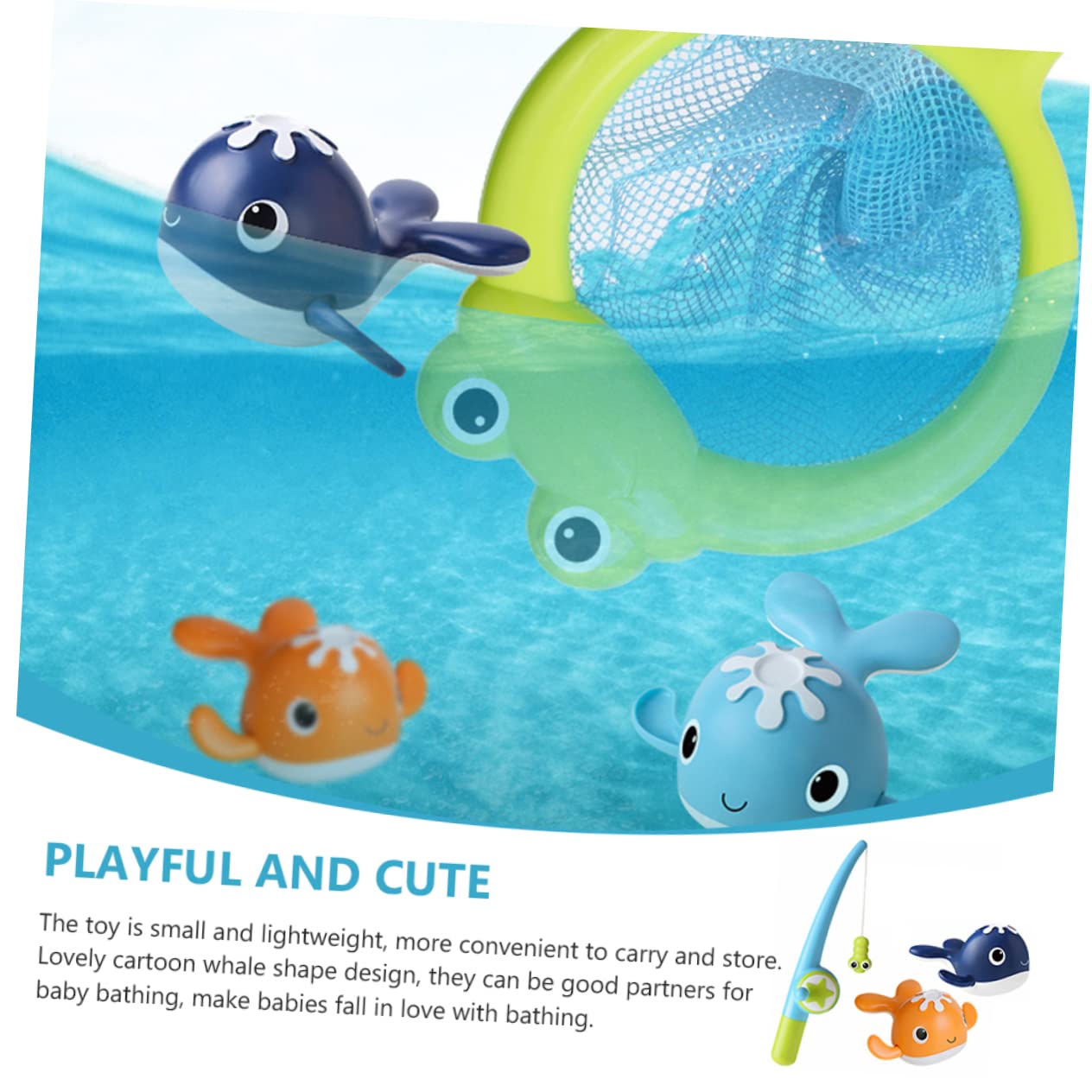 NESTINGHO Floating Whale Bath Toy Set - ABS Plastic Bathtub Toys for Kids, Fun & Safe Bath Time Play - Perfect for Toddlers, Infants, and Sensory Water Play Activities