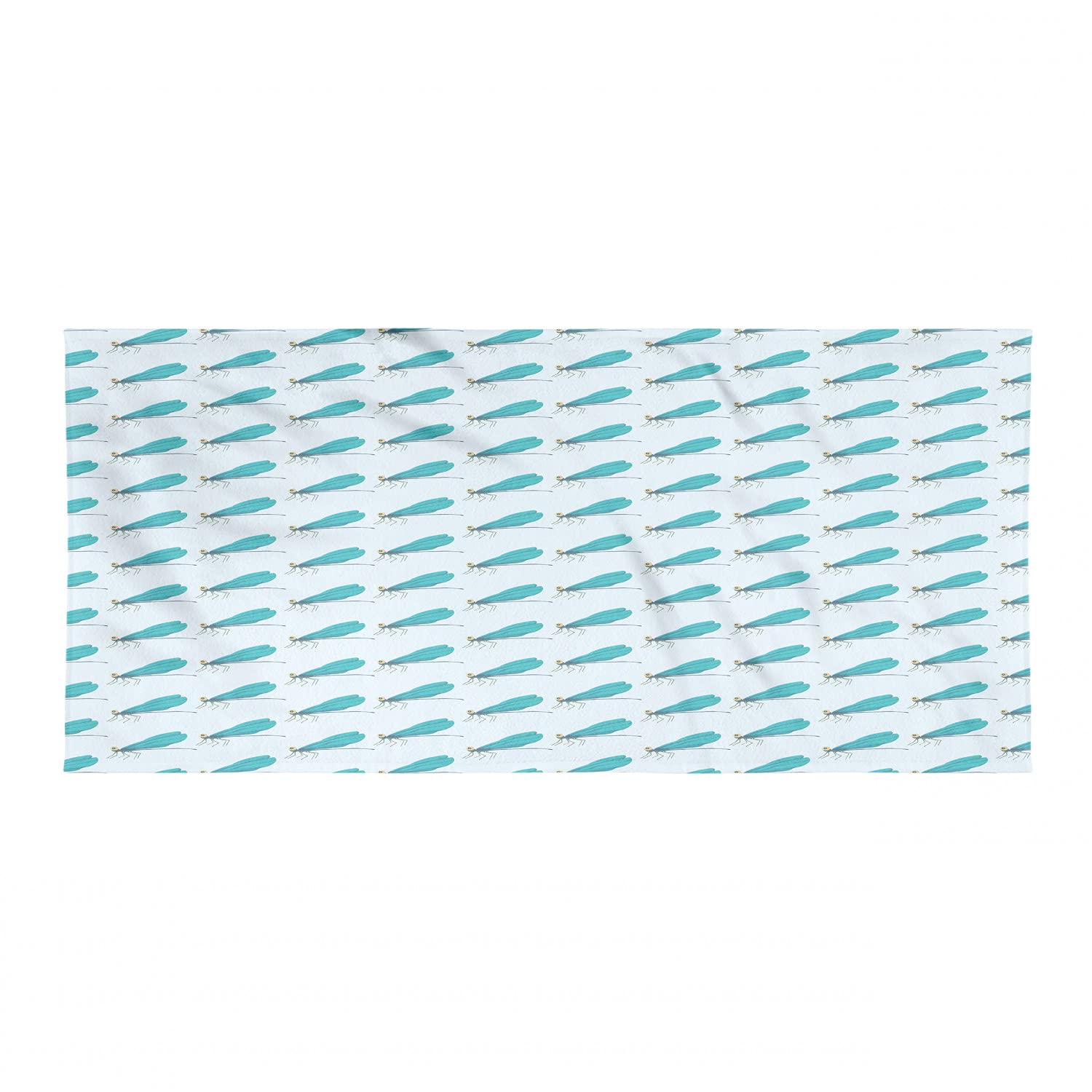Ambesonne Dragonfly Gym Towel - Watercolor Insect Pattern Microfiber Sports Towel | Ultra Soft, Lightweight & Absorbent | Perfect for Yoga, Beach, Gym & Travel | Pale Blue Dark Seafoam Design