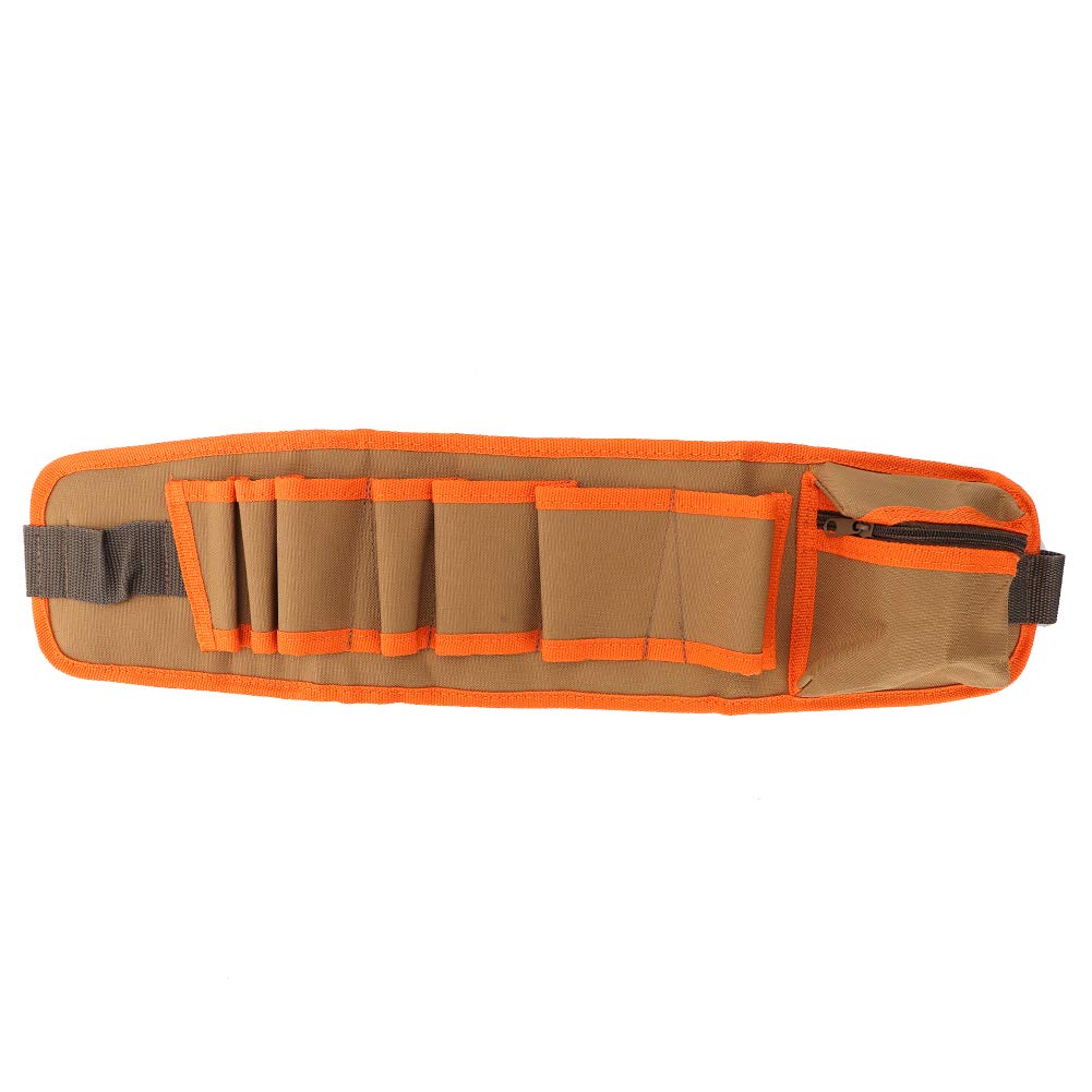 7-Pocket Gardening Tools Belt Bag - Heavy Duty Waist Pouch for Gardeners & Electricians - Adjustable Brown Tool Organizer with Hanging Loops - Perfect for Landscaping, Home Repairs & Outdoor Work