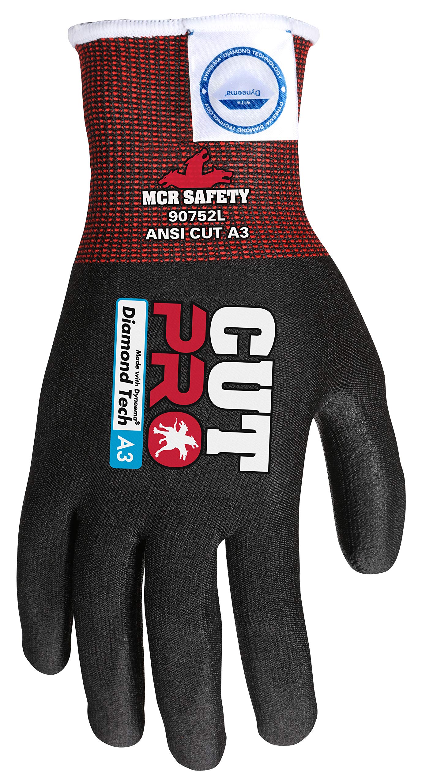 **MCR Safety 90752XXL Cut Pro 15 Gauge Dyneema Diamond Work Gloves - Polyurethane Coated Palm & Fingertips for Cut Protection - XX-Large Size - Ideal for Construction, Welding & Heavy-Duty Tasks**