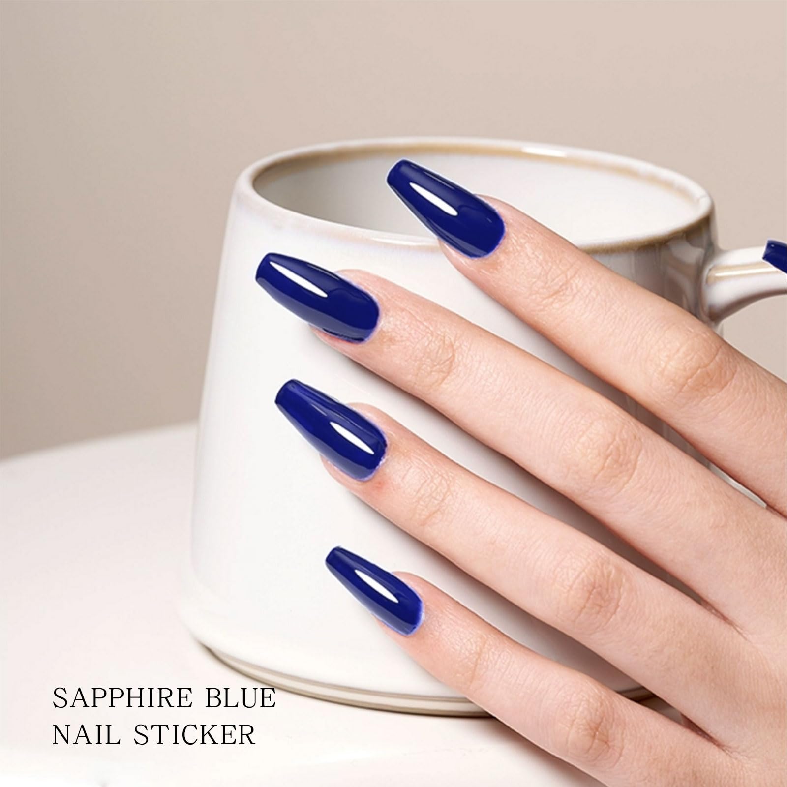 JMEOWIO Royal Blue Semi-Cured Gel Nail Strips - UV/LED Cured Nail Wraps for Salon-Quality Manicures | Perfect for Nail Art Designs, Home Use & Professional Nail Decoration