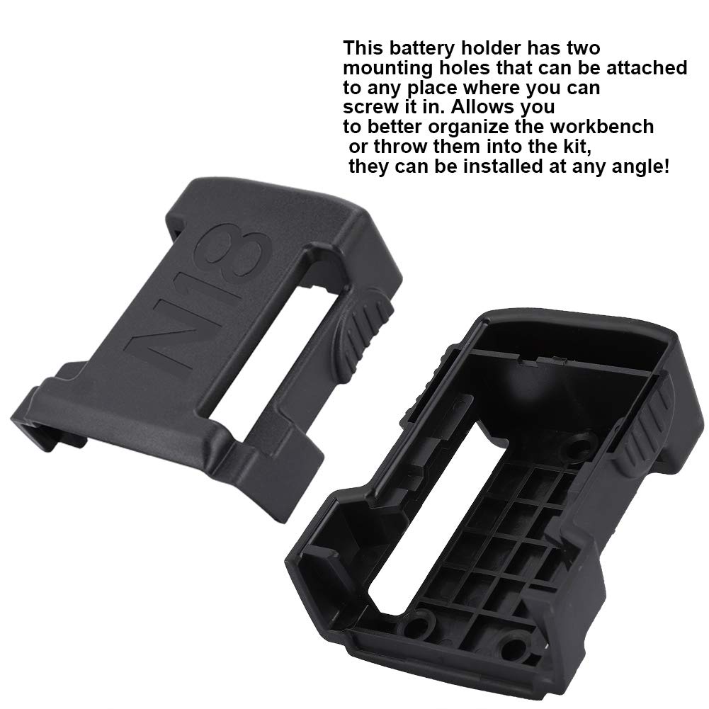 Milwaukee 18V Battery Holder Mount - Under Shelf Adapter Bracket for Milwaukee 18V Batteries (5 Pack) - Perfect for Workshop Organization & Power Tool Storage
