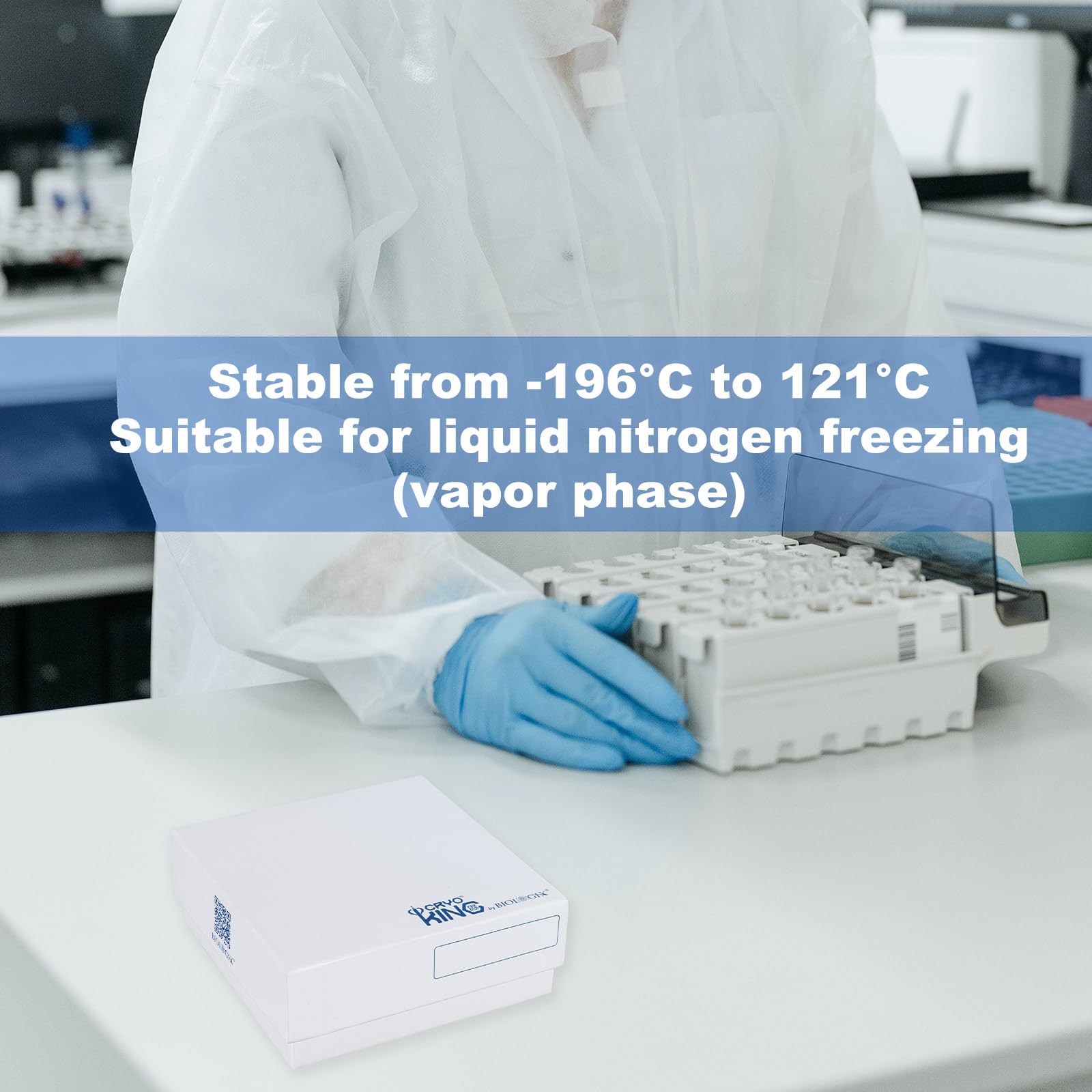 81-Well Cryogenic Microtube Storage Box - 2 Inch Height, Plastic Coated Cardboard Freezer Box (Pack of 5) | Ideal for Lab Sample Organization & Long-Term Cryo Storage