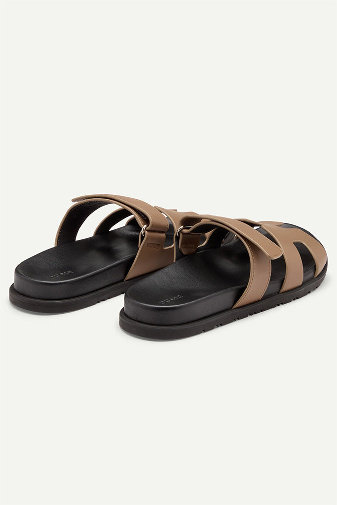Ducie London Harley Leather Slides in Nutmeg - Comfortable & Stylish Leather Sandals for Women, Perfect for Casual Outings & Summer Vacations