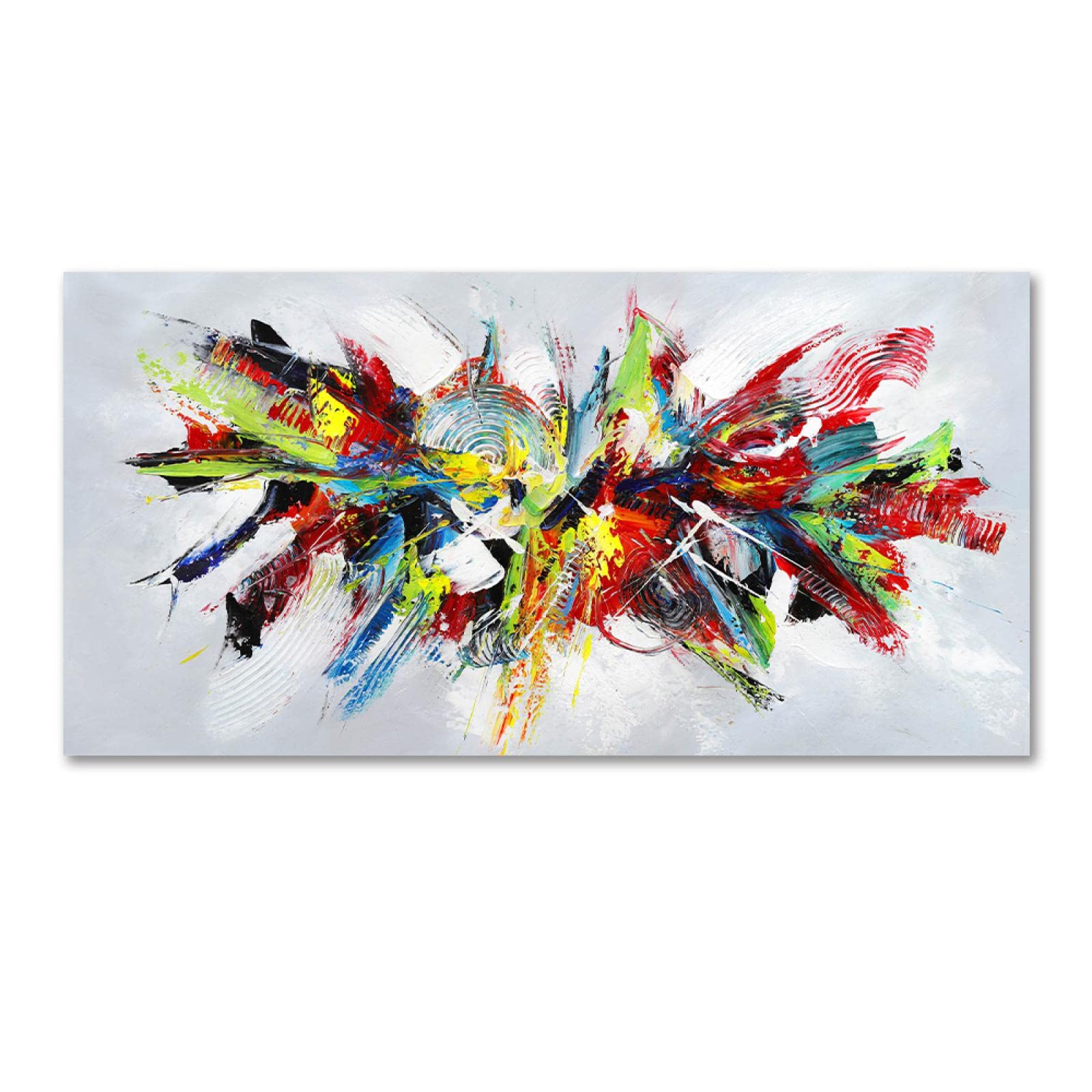 Abstract Colorful Canvas Wall Art for Living Room - 55x110cm (21.7x43.4in) Frameless Landscape Painting - Perfect for Home Decor, Office & Bedroom Wall Decoration