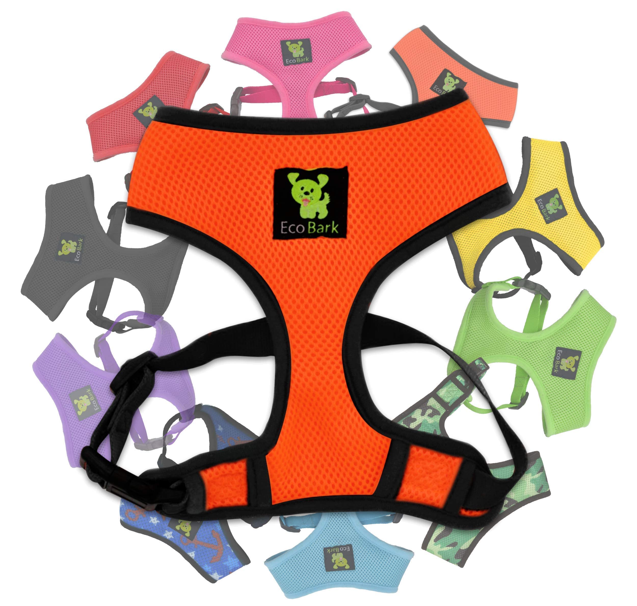 Soft No-Pull Dog Harness with Double Padding - Breathable Mesh Vest for Puppies & Small to XL Dogs (Medium 12-14in, Orange) - Perfect for Walking, Training & Outdoor Adventures