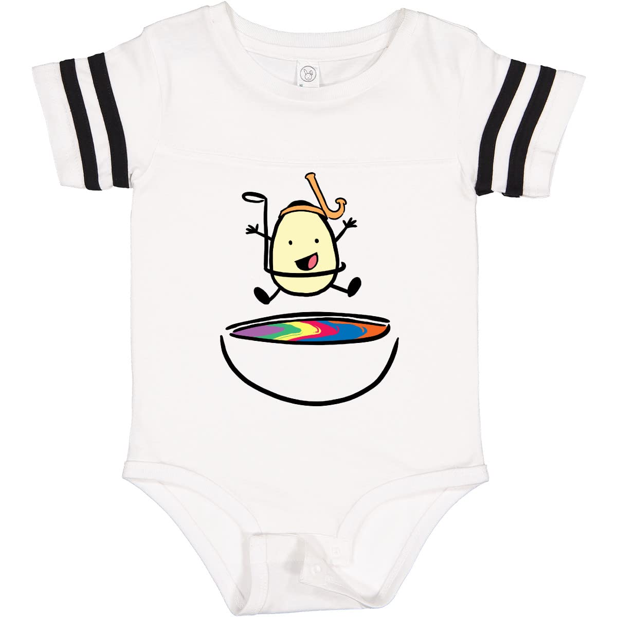Easter Egg Jumping Into The Dye Baby Bodysuit - Cute Snorkel Design for Easter Celebrations & Spring Photoshoots