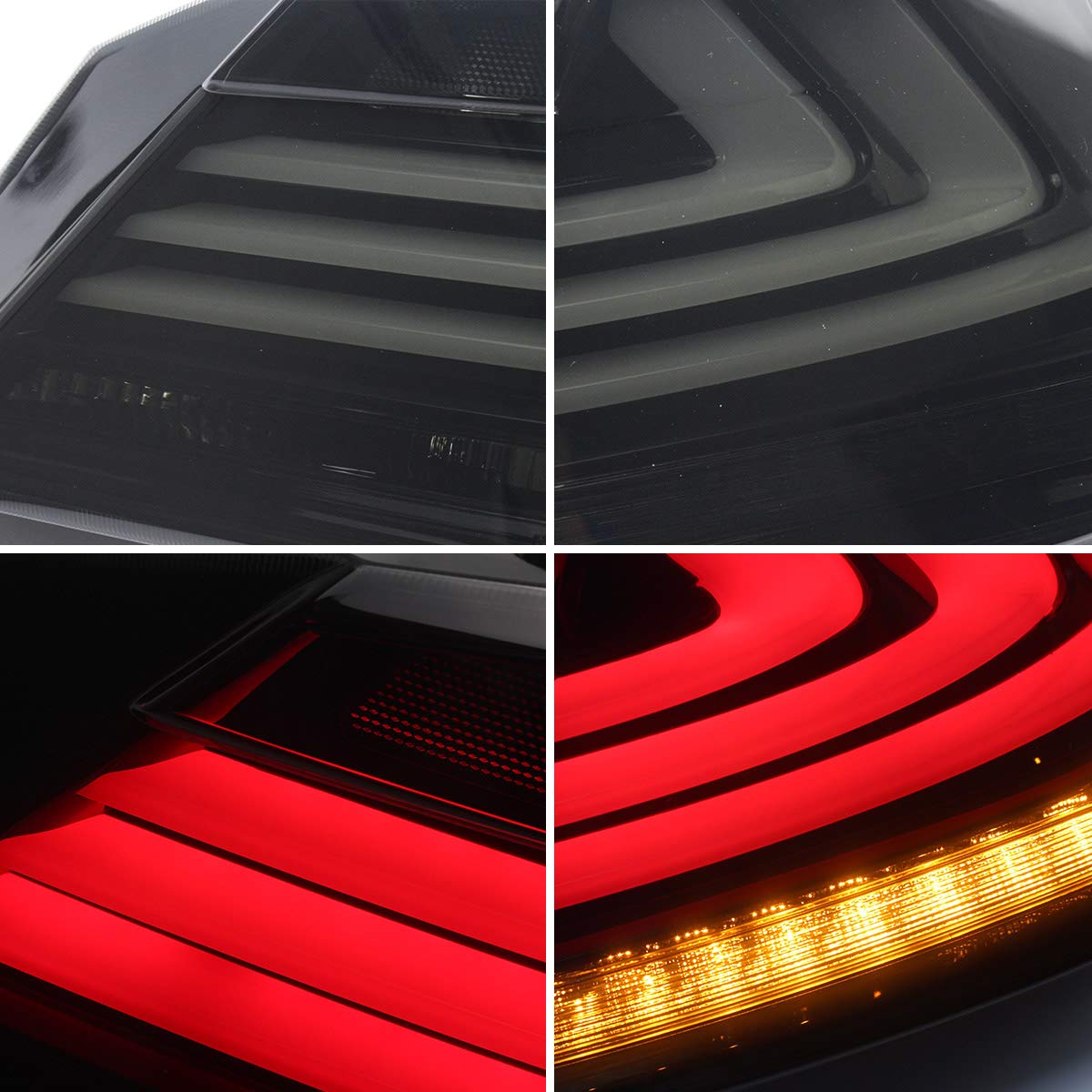 VLAND LED Tail Lights for Honda Accord 8th Gen Sedan (2013-2015) - Smoked Lens with Amber Sequential Turn Signals - Perfect for Night Driving & Car Customization - Sedan Models Only