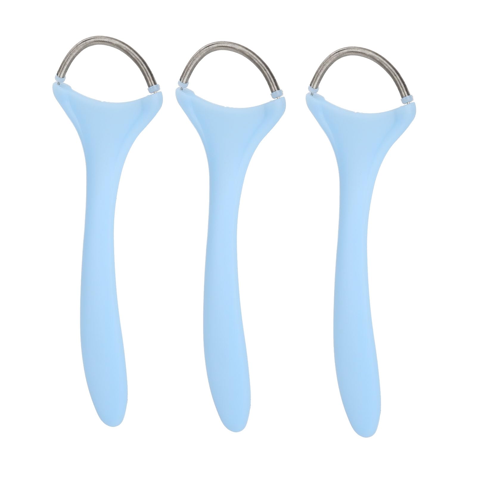 Stainless Steel Facial Hair Remover Spring - 3pcs Long Handle Gentle Epilator for Women | Painless Threading Coil for Face & Body | Perfect for Eyebrows, Upper Lip & Bikini Line