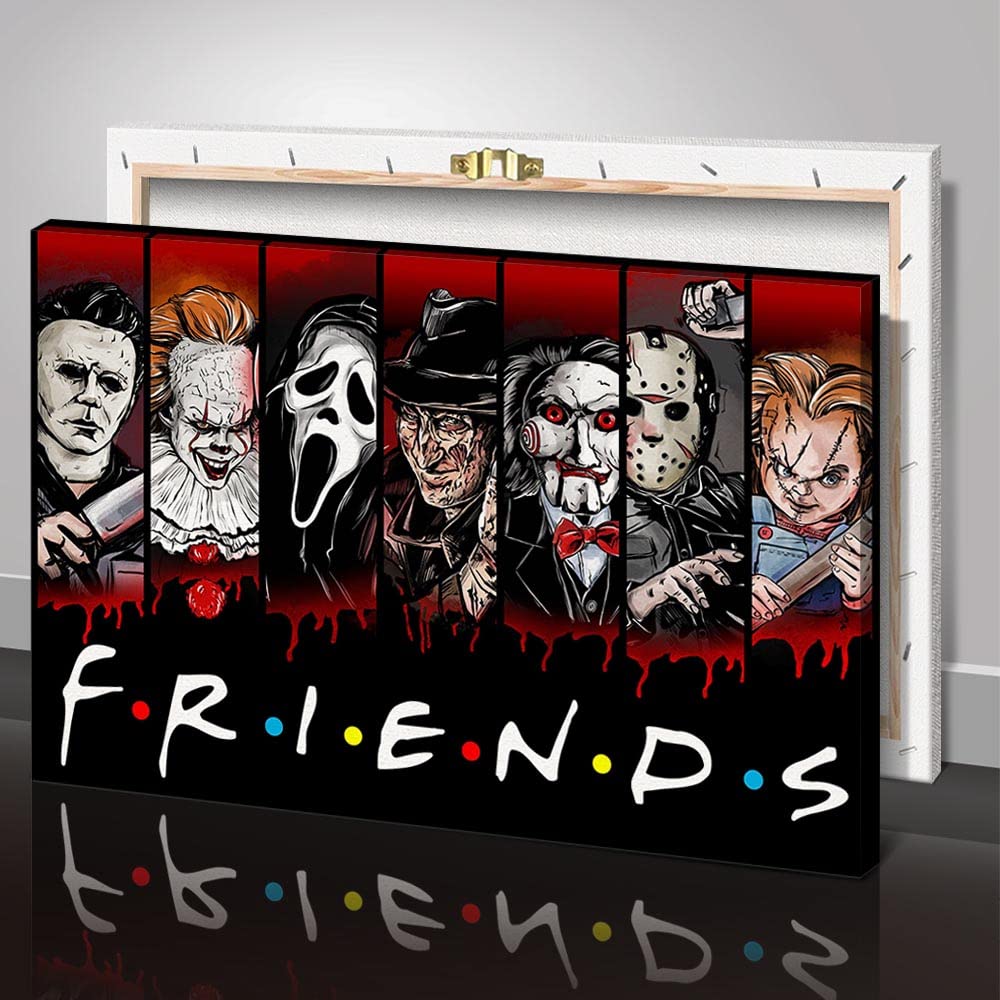 LDBAVY Horror Movie Poster Canvas Art Print - Halloween Home Decor, Birthday Party Wall Art for Bedroom, Bathroom, Living Room - 20x30 Inch Unframed - Perfect for Spooky Themed Parties & Horror Fan Gifts