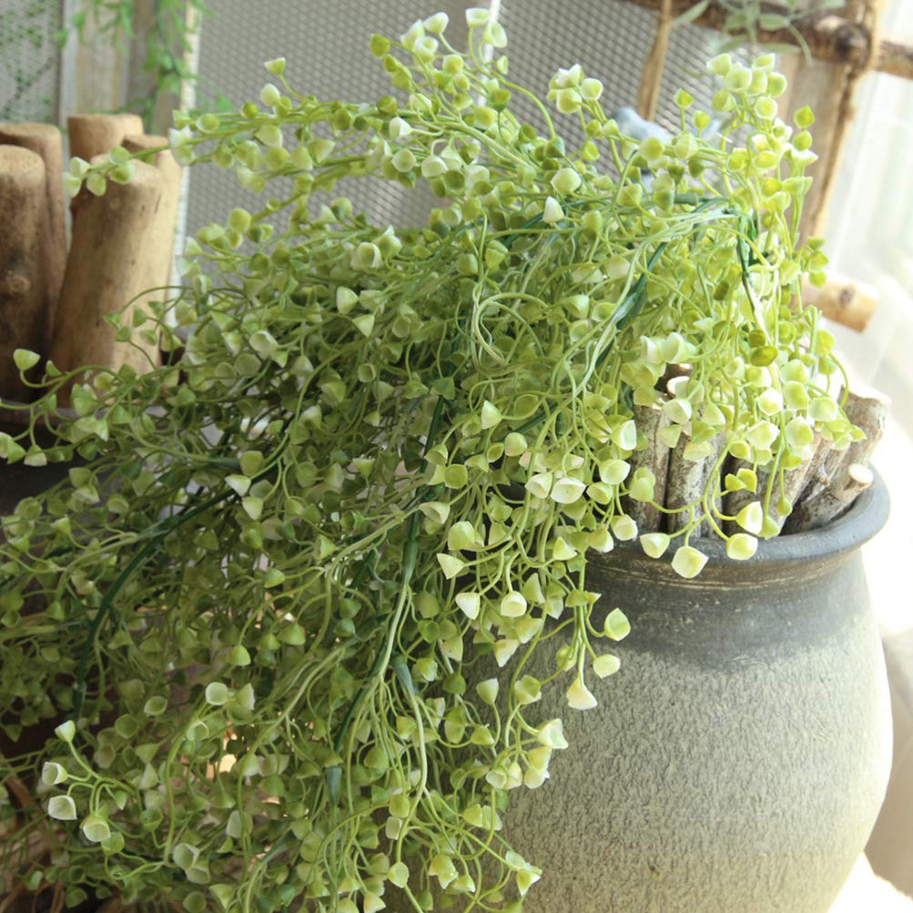 YURASIKU 2PCS Artificial Hanging Plants - Real Touch Fake Succulent Greenery for Home, Garden, Wedding & DIY Decor - Perfect for Wall Decor, Table Centerpieces and Indoor Greenery Displays