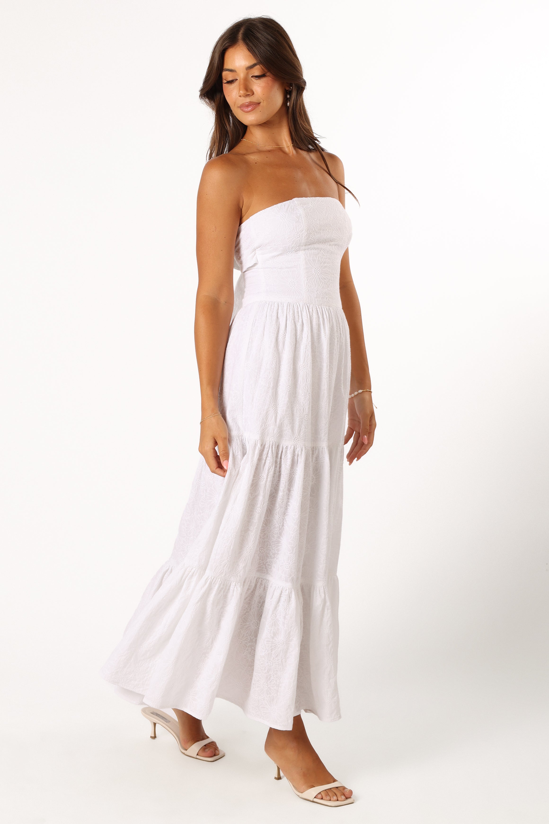 Florina Midi Dress - White Floral Print Summer Dress for Women | Casual & Wedding Guest Outfit | Perfect for Beach Vacations, Garden Parties & Date Nights