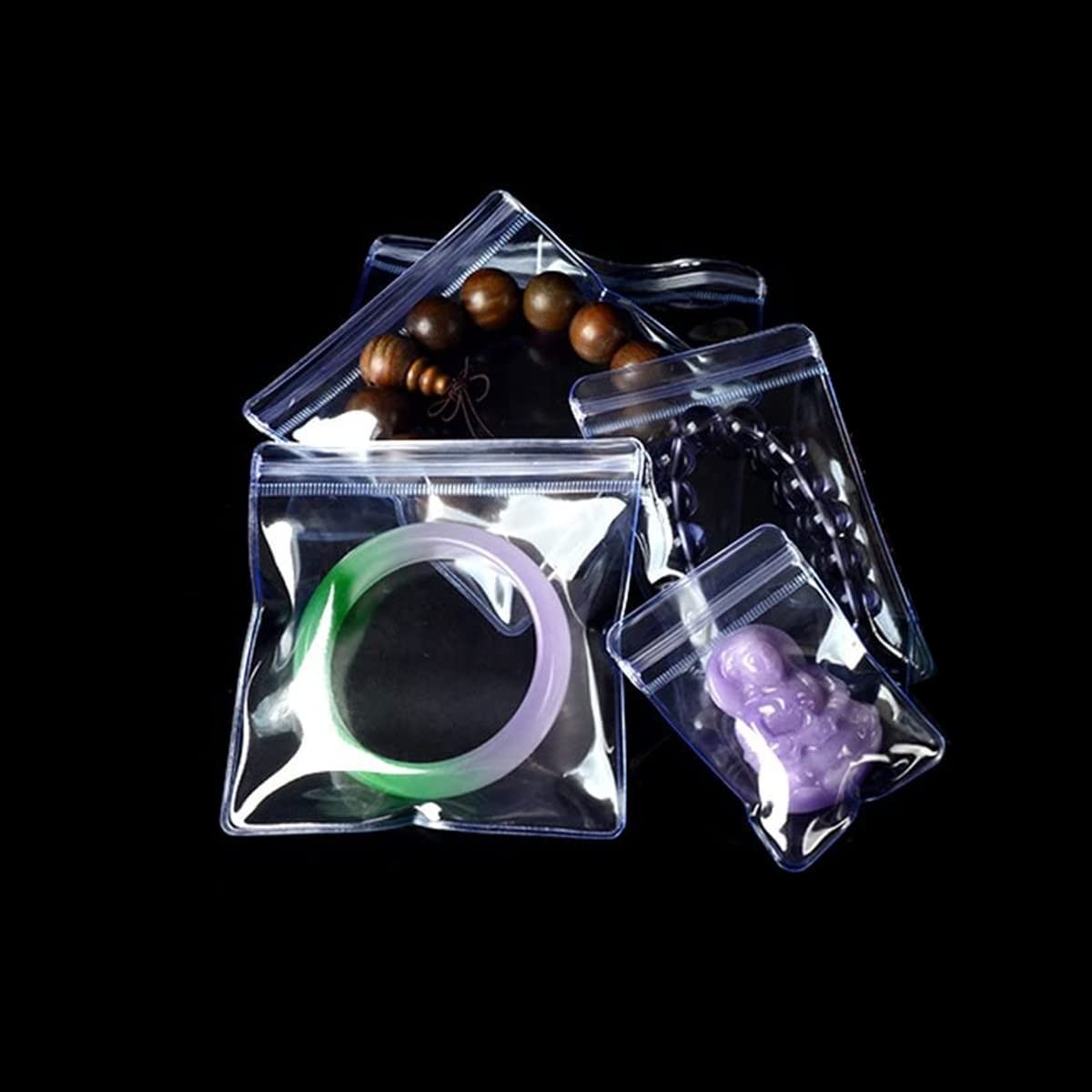 100Pcs Clear PVC Jewelry Storage Bags - Anti-Tarnish, Anti-Oxidation Ziplock Bags for Necklaces, Rings & Earrings (1.97x2.76 Inch, Pale Blue) | Perfect for Jewelry Organization, Travel & Gift Packaging