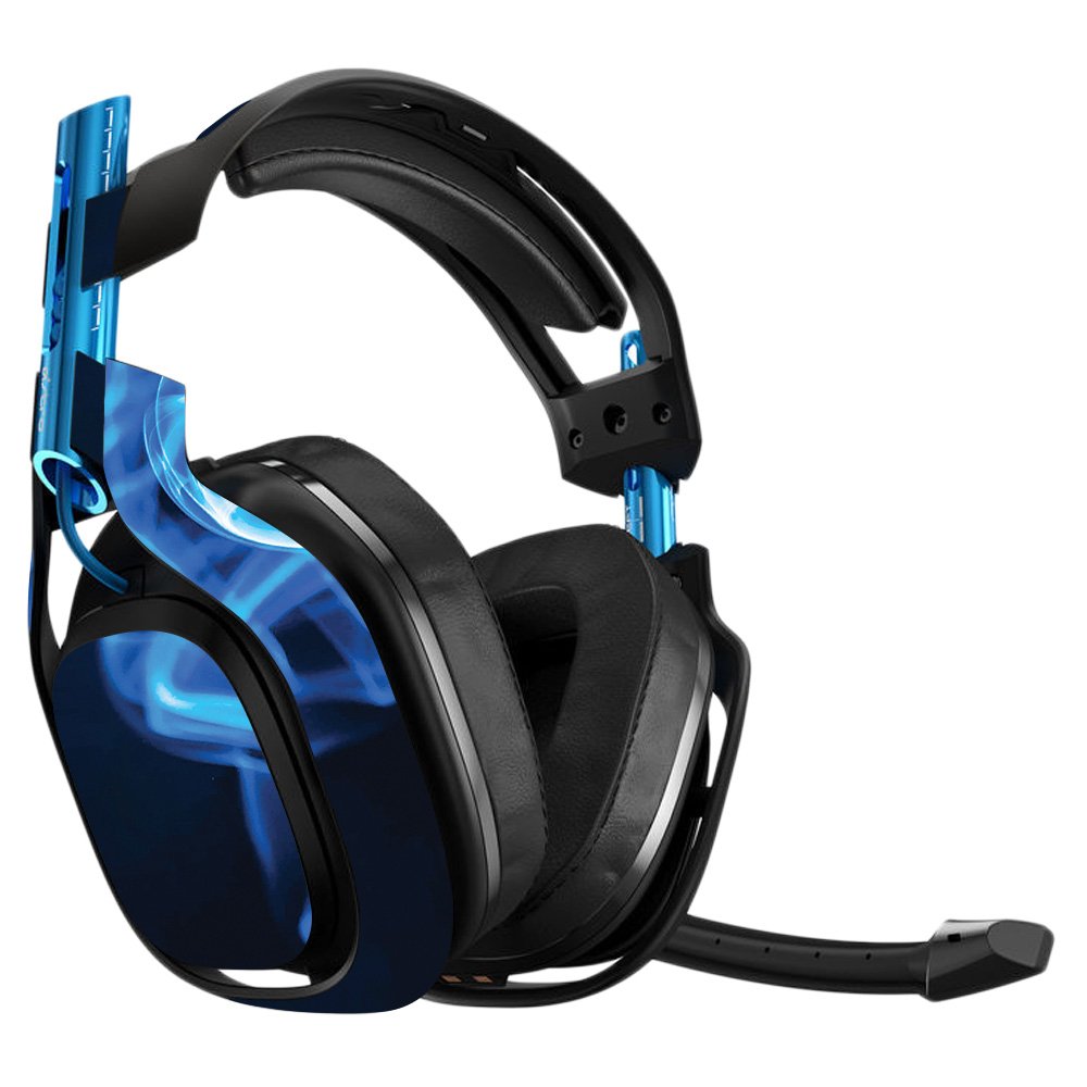 MightySkins Vinyl Decal Wrap Cover for Astro A50 3rd Gen Gaming Headset - Blue Flames Design | Protective, Durable & Customizable Skin | Easy to Apply & Remove | Made in USA | Perfect for Gaming, Streaming & Personalization