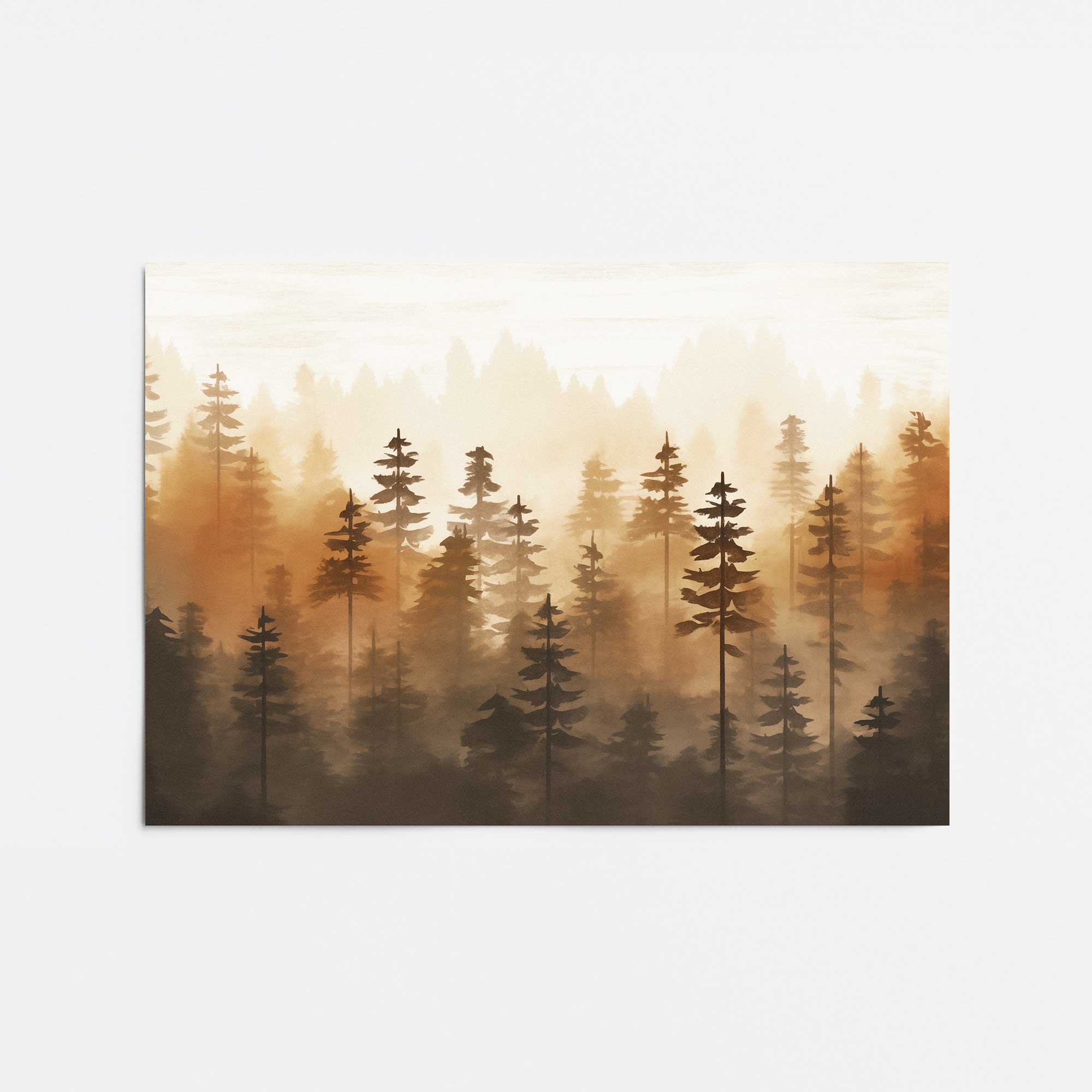 Golden Mist Woodland Promotional Rolled Print - Nature-Inspired Wall Art for Home & Office Decor | Perfect for Living Rooms, Bedrooms & Gifts