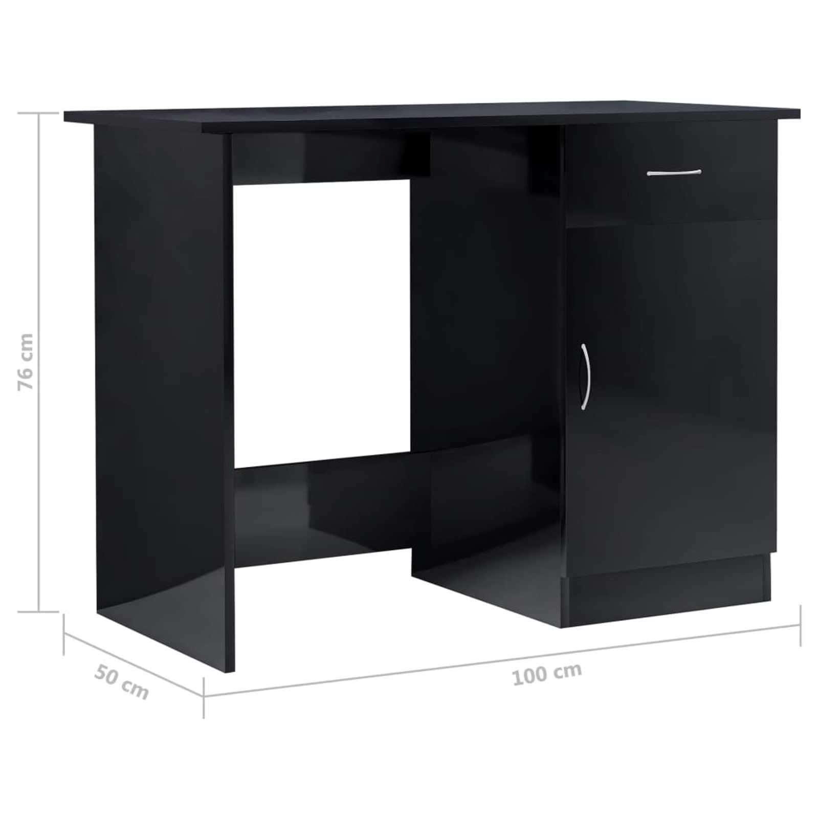 Modern Computer Desk with Storage Drawer & Cabinet - Engineered Wood Writing Desk for Home Office, Study Table Workstation - 39.4