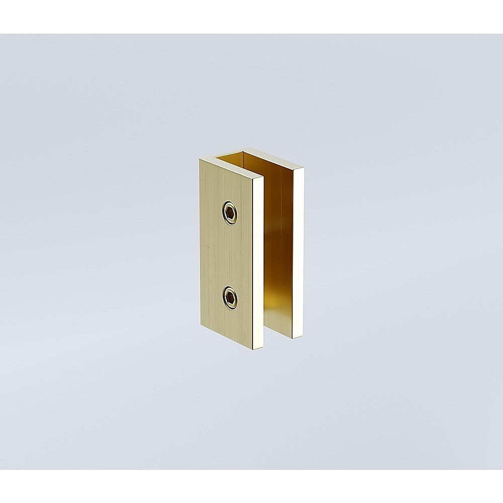 Frameless Shower Screen 100cm Wall to Wall with Gold Brackets & Stainless Steel Hinges, Square Knob Handle - Modern Bathroom Glass Enclosure for Walk-in Showers and Wet Rooms
