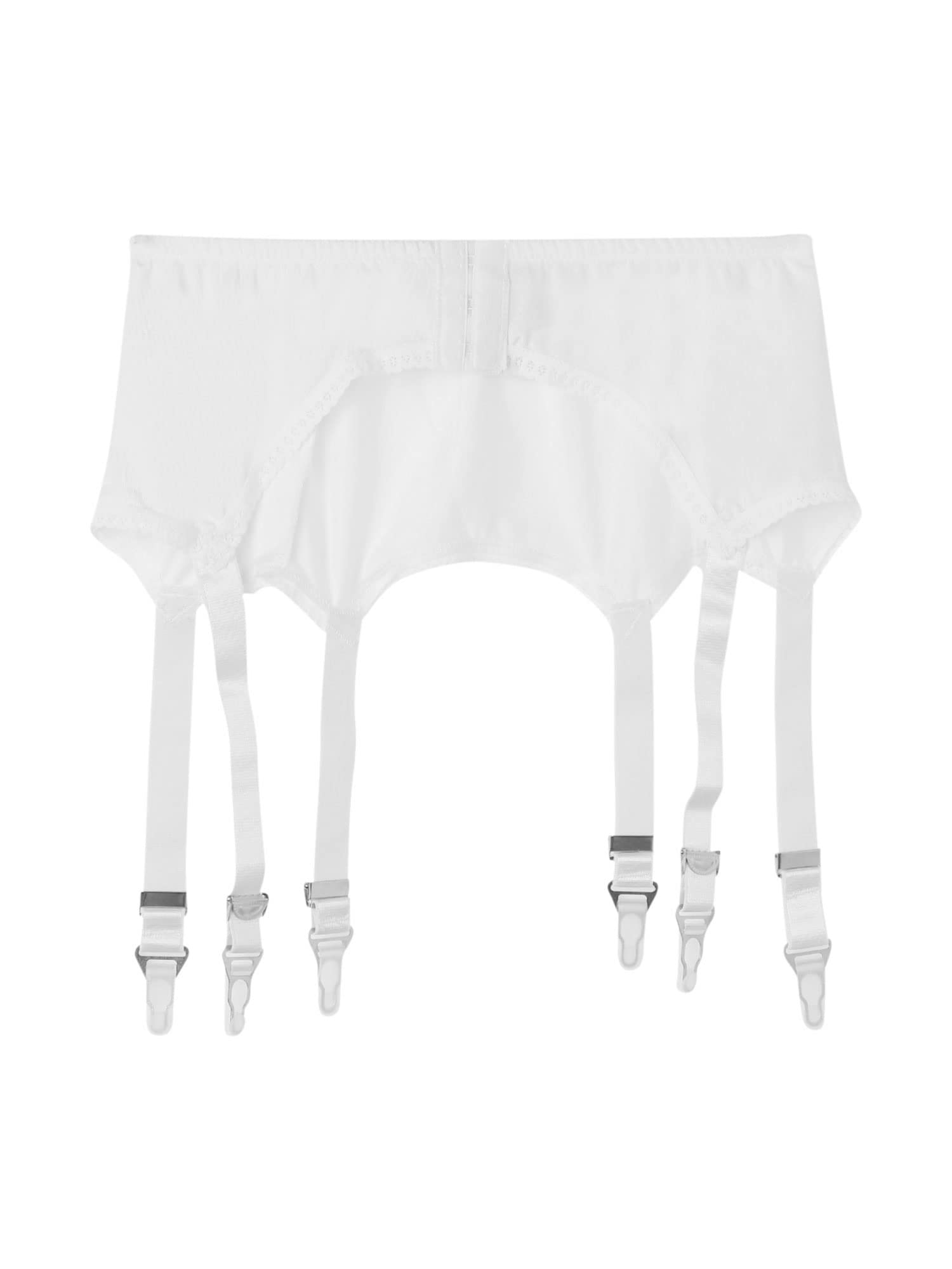Sexy Lace Garter Belt for Women with 6 Adjustable Straps & Metal Clips - Perfect for Thigh High Stockings, Bridal Lingerie, Boudoir Photography and Special Occasions